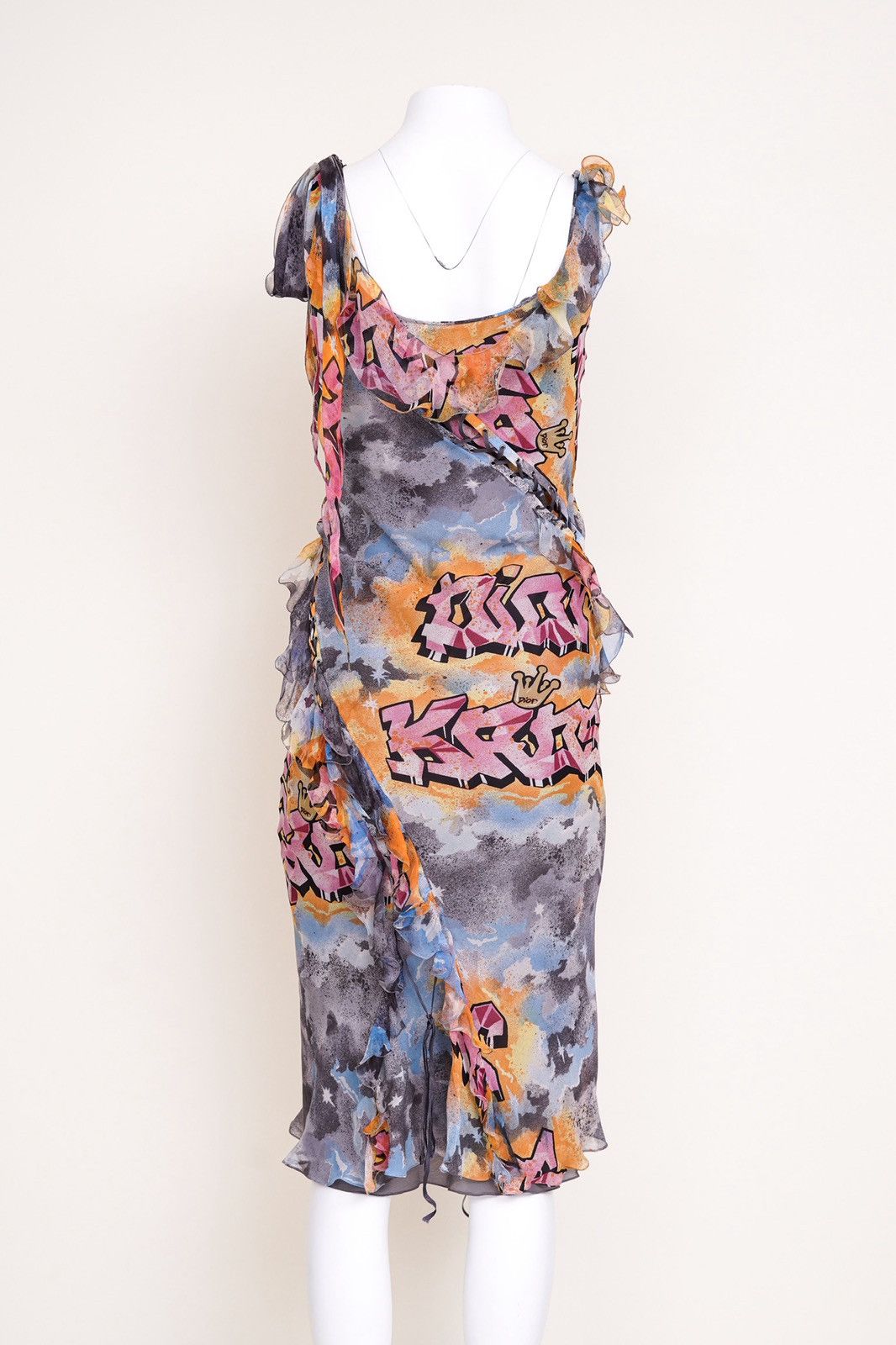 Dior Christian Dior 2004 Kaos Graffiti Print Lace-up Midi Dress Size S / US 4 / IT 40 - 5 Thumbnail