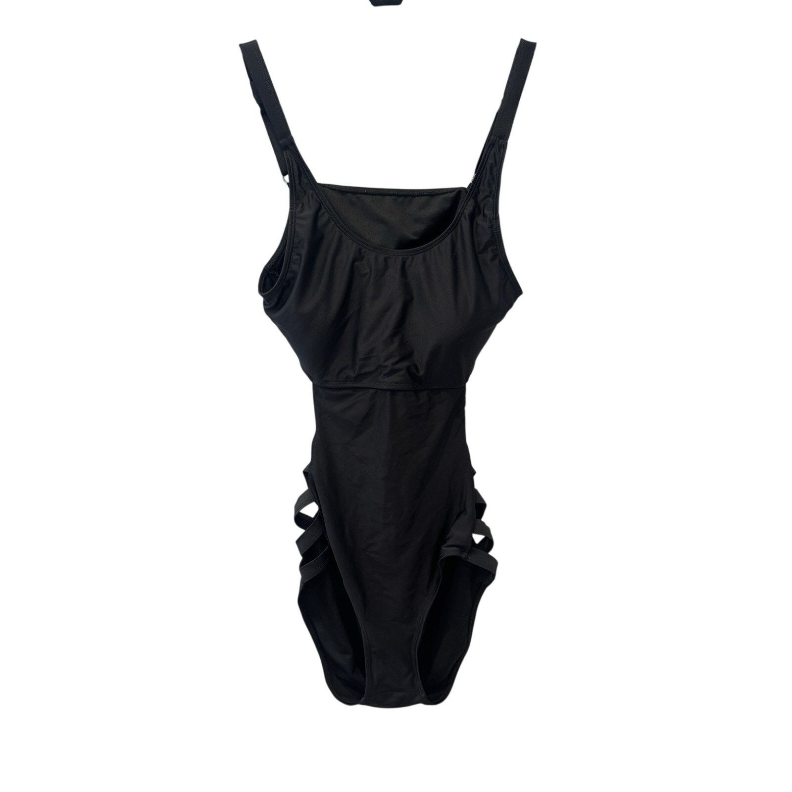 Other Women’s Black One Piece Swimsuit XL Side Cutout Strappy Hip Size ONE SIZE - 6 Thumbnail