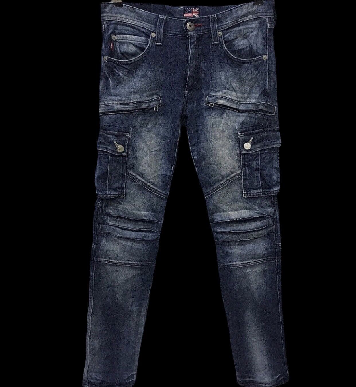 Designer Lyric Japan Skinny Cargo Biker Jeans Balmain Pant Design Size US 30 / EU 46 - 1 Thumbnail