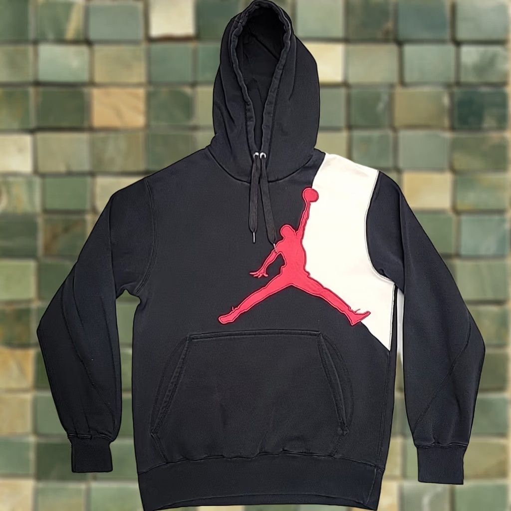 Nike VINTAGE Nike Pullover Mens S Black Air Jordan Hodie Red Fleece Y2K Jumpman Retro Size US S / EU 44-46 / 1 - 1 Thumbnail