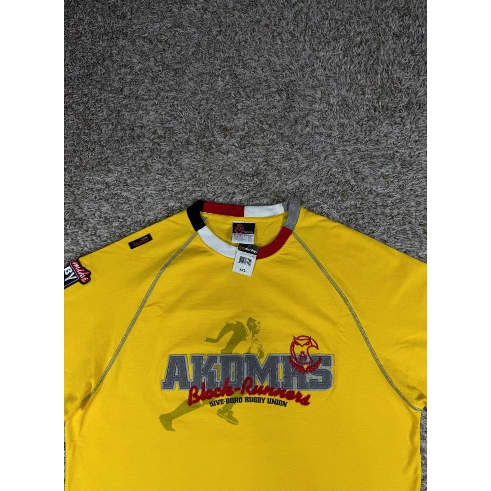 Akademiks VINTAGE Akademiks AKDMKS T-Shirt Rugby Patch Black-Yellow XXL Y2K Hip Hop Skate Men Mens Size US XXL / EU 58 / 5 - 2 Thumbnail