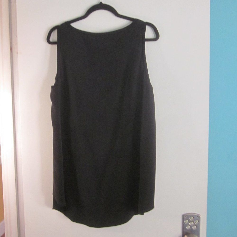 Elie Tahari Elie Tahari Womens Sleeveless Black Silk Tank Green Front Si Size L / US 10 / IT 46 - 4 Thumbnail