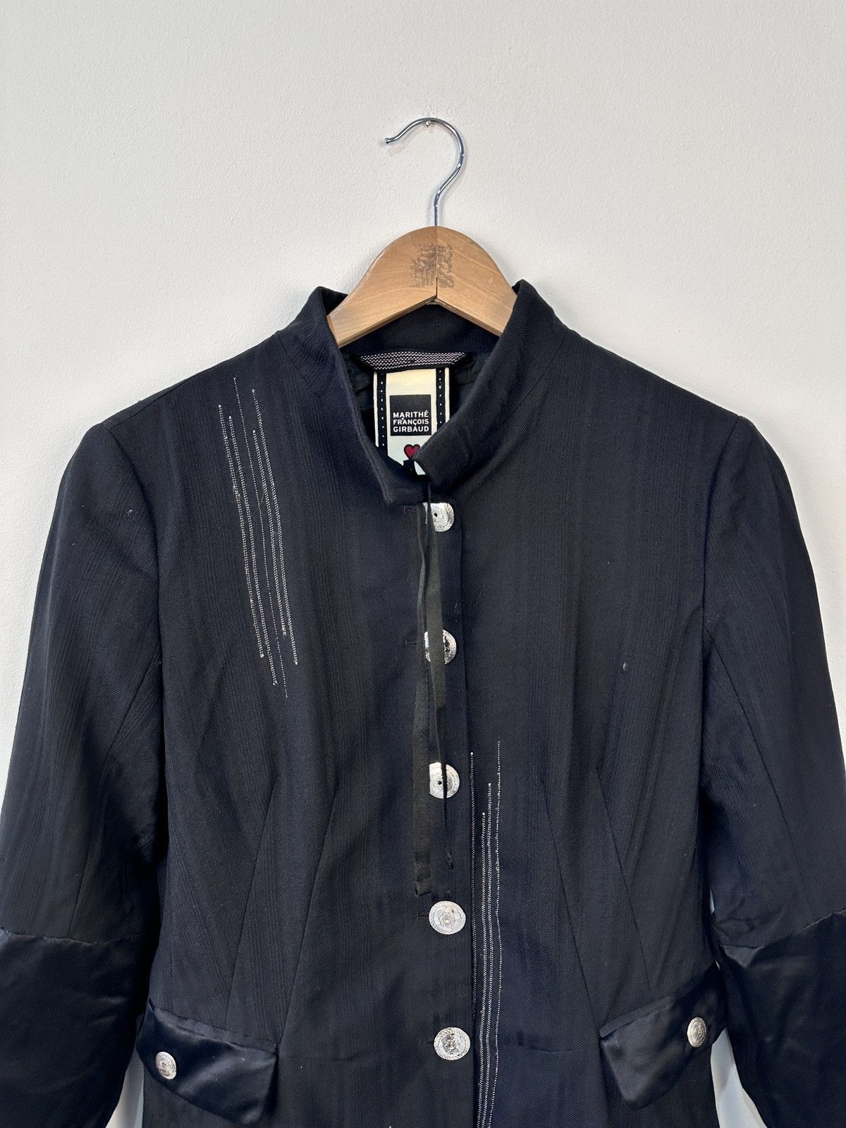Marithe + Francois Girbaud Vintage Marithé François Girbaud Black Wool Long Jacket Coat Size M / US 6-8 / IT 42-44 - 10 Thumbnail