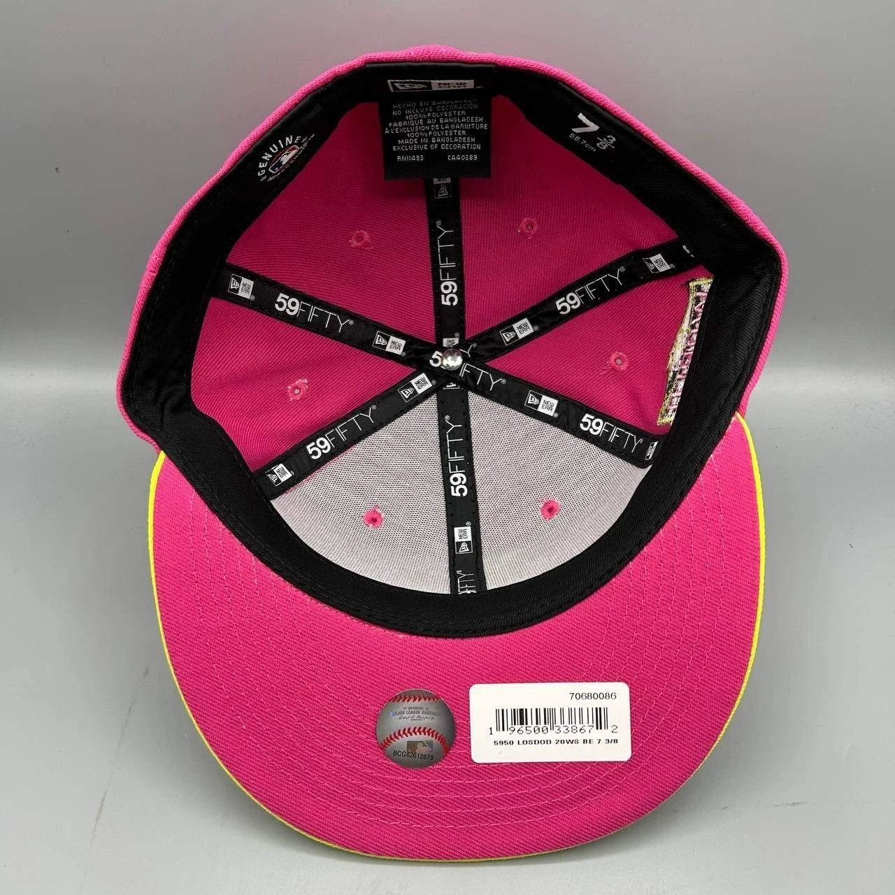 New Era Los Angeles LA Dodgers Hat Men 7 3/8 Pink MLB Fitted Cap New Size ONE SIZE - 7 Thumbnail