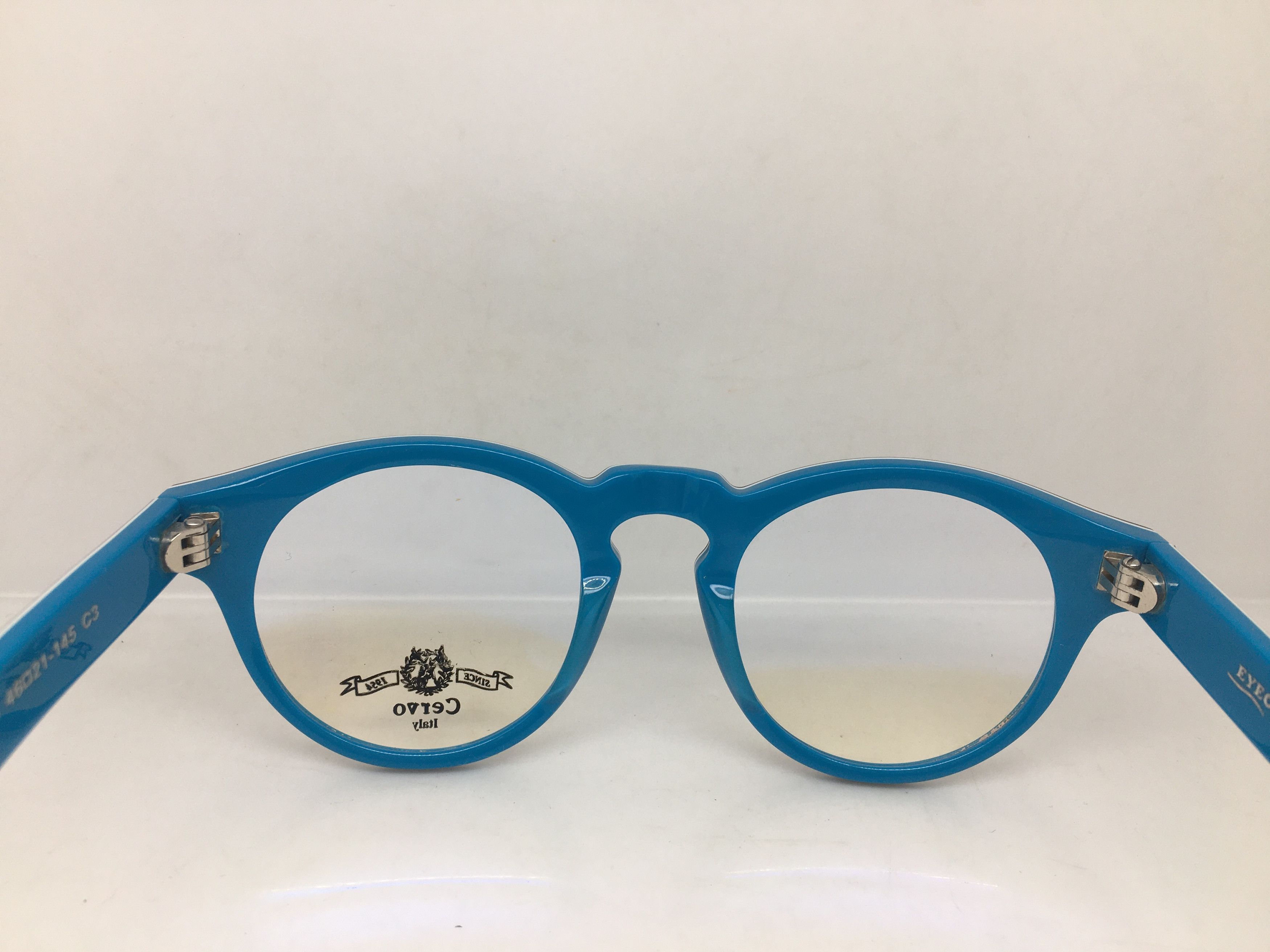 Other EYECRAFT Black White Blue Keyhole Eyeglasses Frame Size ONE SIZE - 5 Thumbnail