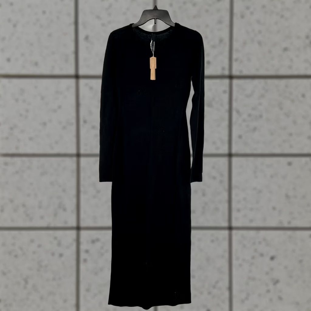 black skims dress long sleeve SKIMS Fits Everybody Crewneck Long-Sleeve Dress