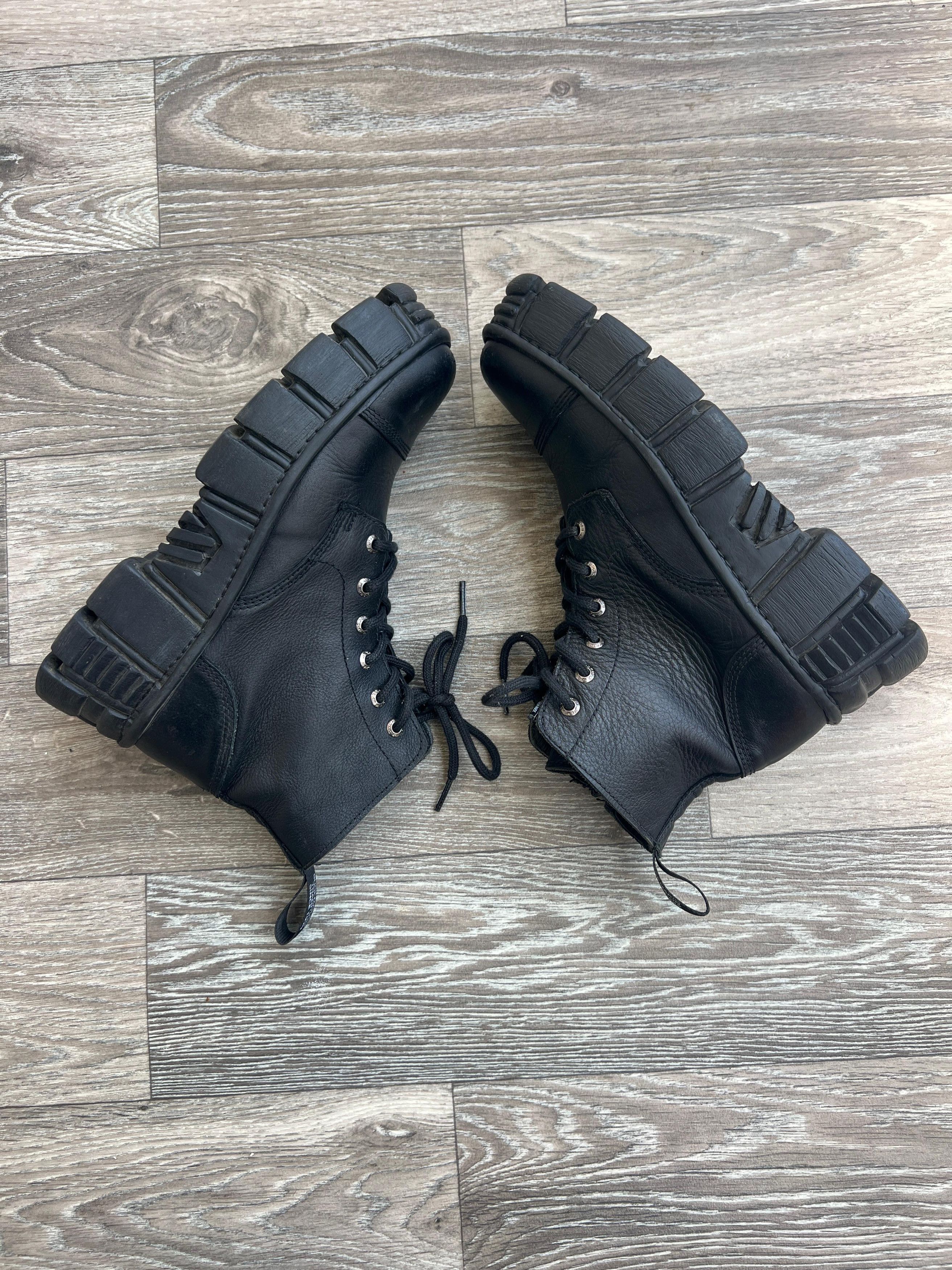 New Rock New Rock Black Leather Boots Size US 7 / EU 40 - 12 Thumbnail