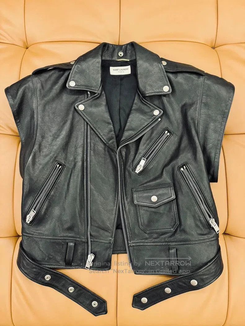 Saint Laurent Paris Saint Laurent Leather Jacket with Box Shape. Size US M / EU 48-50 / 2 - 1 Thumbnail
