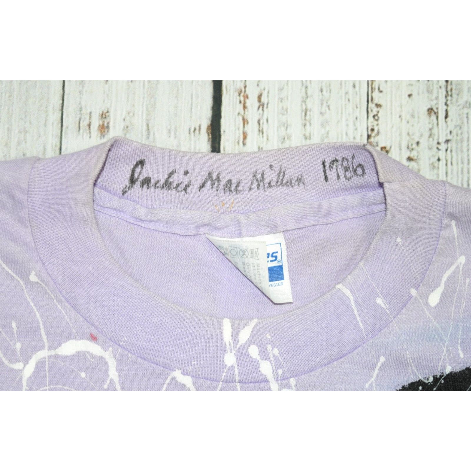 Vintage VINTAGE HANES 50/50 T-Shirt Shirt Unisex Adults L Pink Hand-Painted 1986 80s Punk Be Fearless NYC L Club Purple 1986 Size L / US 10 / IT 46 - 4 Thumbnail