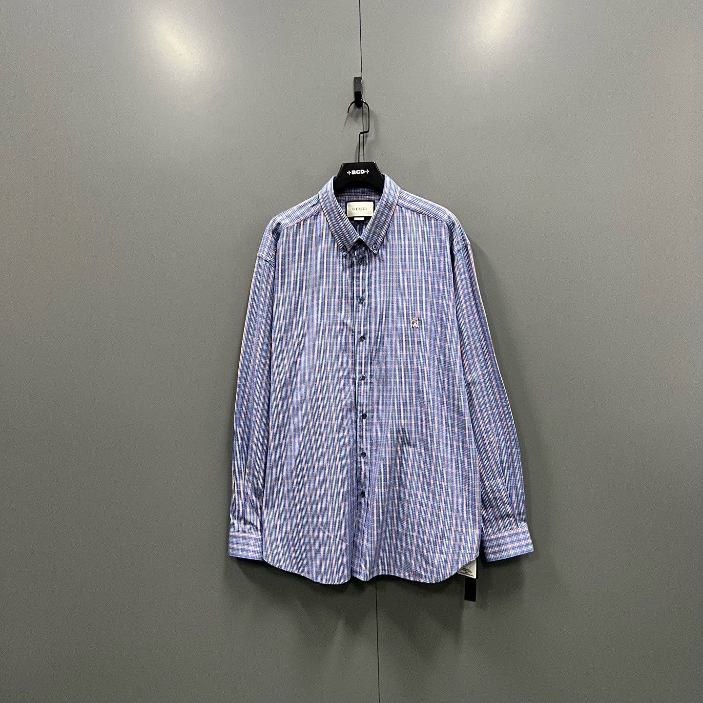 Gucci Gucci Embroidered Plaid Shirt s Men Size US S / EU 44-46 / 1 - 1 Thumbnail