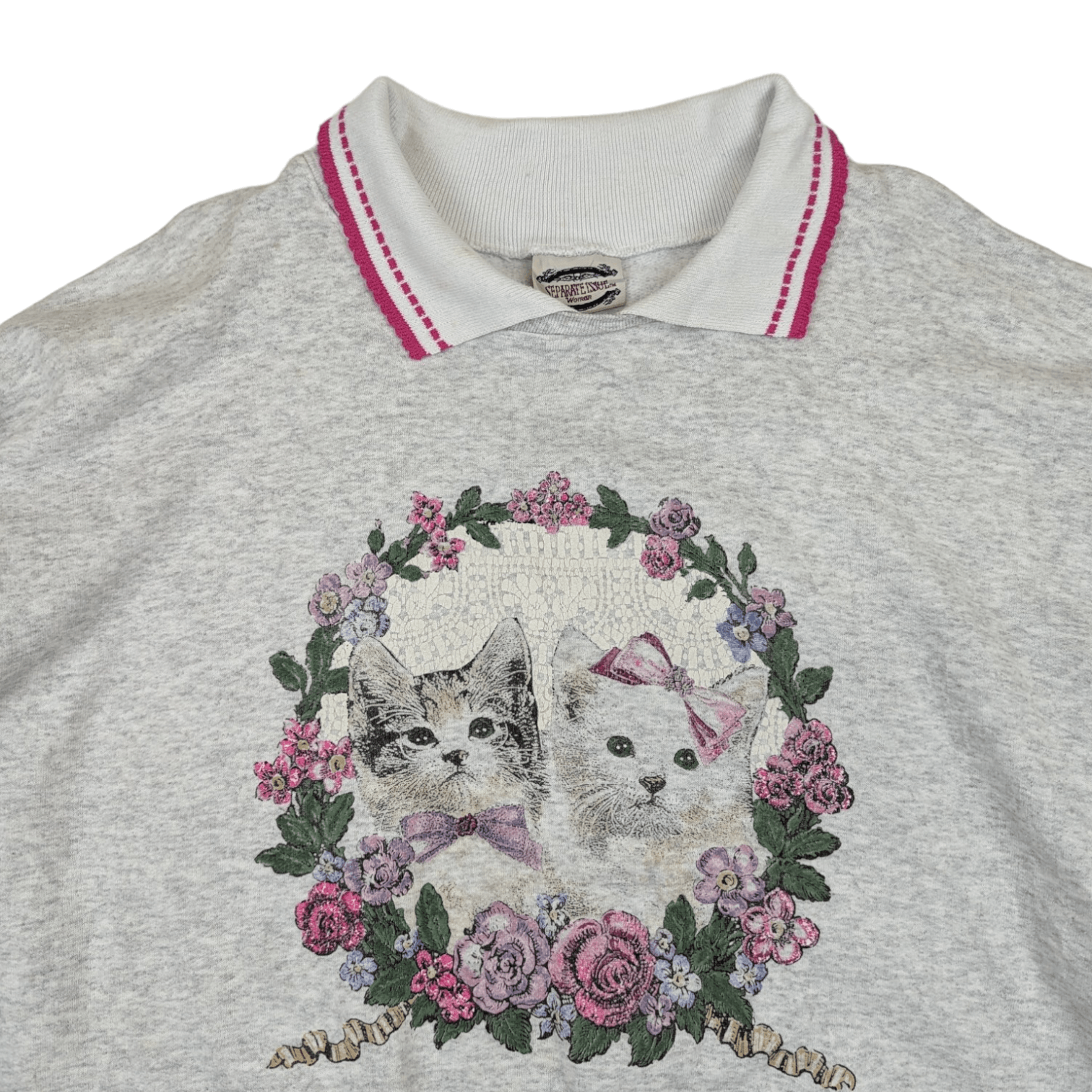CAT'S PAW Vintage 90's CUTE CAT Animal Tee Jumper Sweatshirt Size XXL / US 16-18 / IT 52-54 - 4 Thumbnail