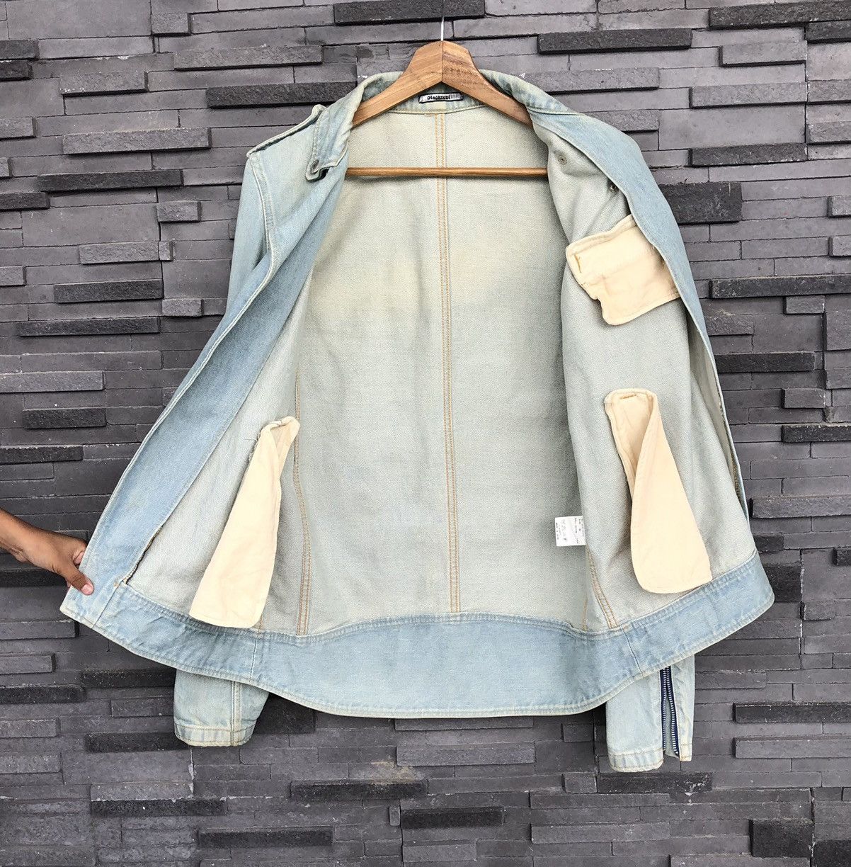 Giacometti Giacometti Washed Denim Blouson Biker Jacket Size US M / EU 48-50 / 2 - 16 Thumbnail