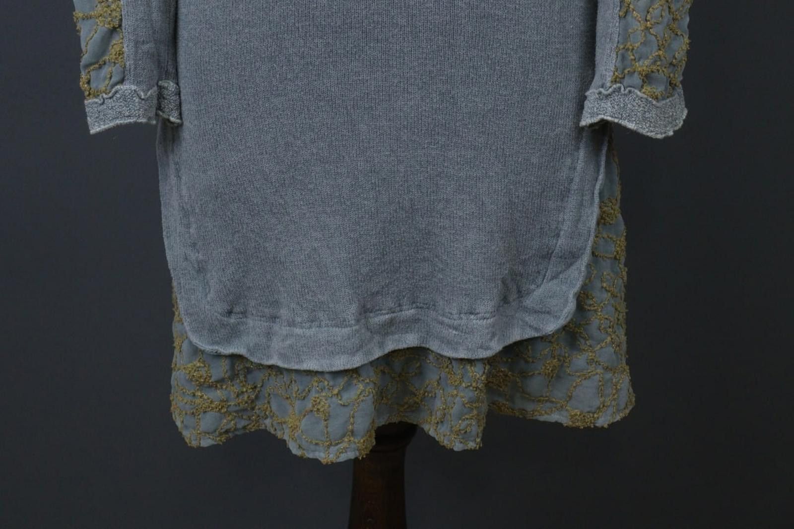 Designer Elisa Cavaletti Blue Knit Round Neck Shift Dress Size S Size S / US 4 / IT 40 - 3 Thumbnail