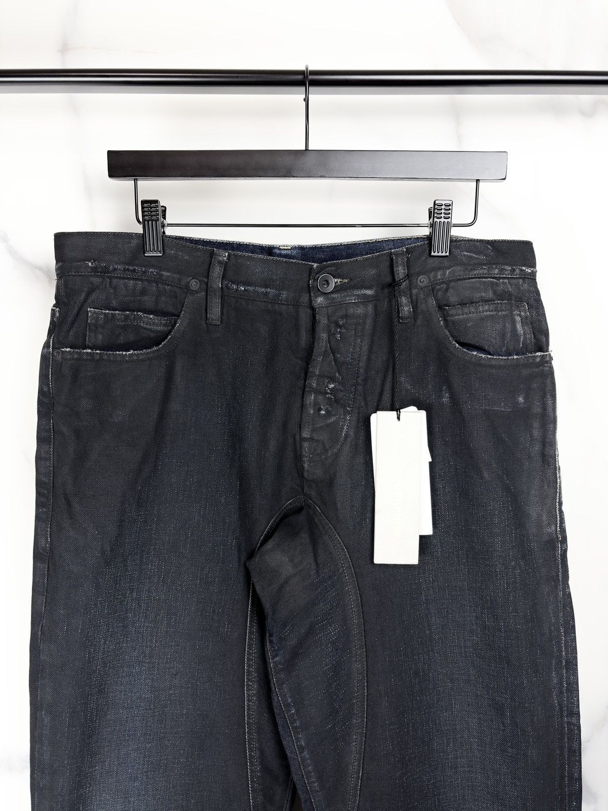 Rick Owens SS05 Rick Owens Scorpio Margiela Waxed Coated Denim Jeans Size US 34 / EU 50 - 3 Thumbnail