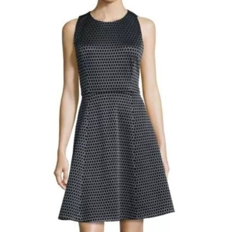 Theory Theory Womens Trekana Compas Knit Fit Flare Sz 6 Polka Dot Size M / US 6-8 / IT 42-44 - 1 Thumbnail