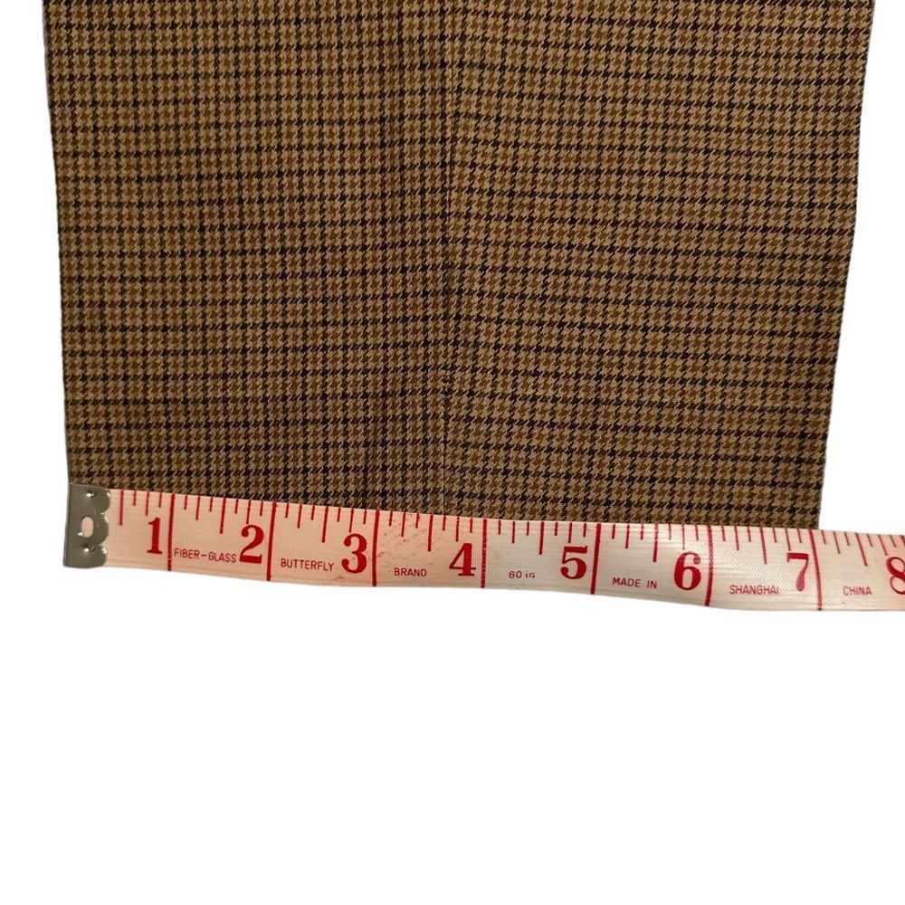 Lauren Ralph Lauren Vintage Lauren Tan Houndstooth Flannel Slimfit Dress Pants S Size 32" / US 10 / IT 46 - 10 Thumbnail