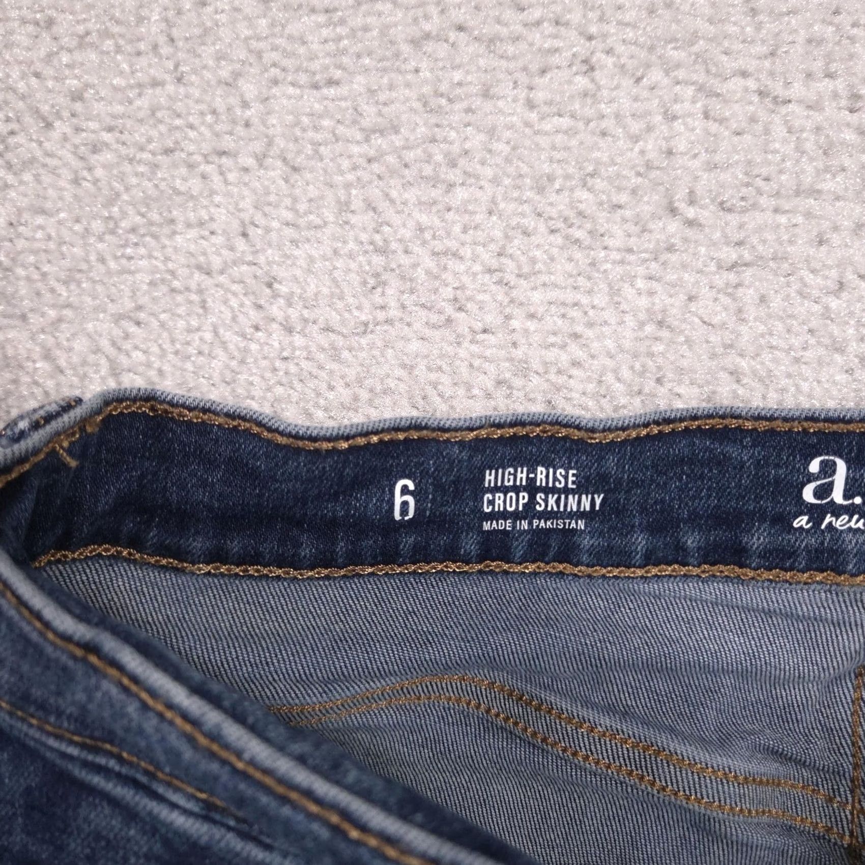 Vintage a.n.a A New Approach Jeans Womens 6 Blue High Rise Crop Skinny Stretch Denim Size 28" / US 6 / IT 42 - 6 Thumbnail