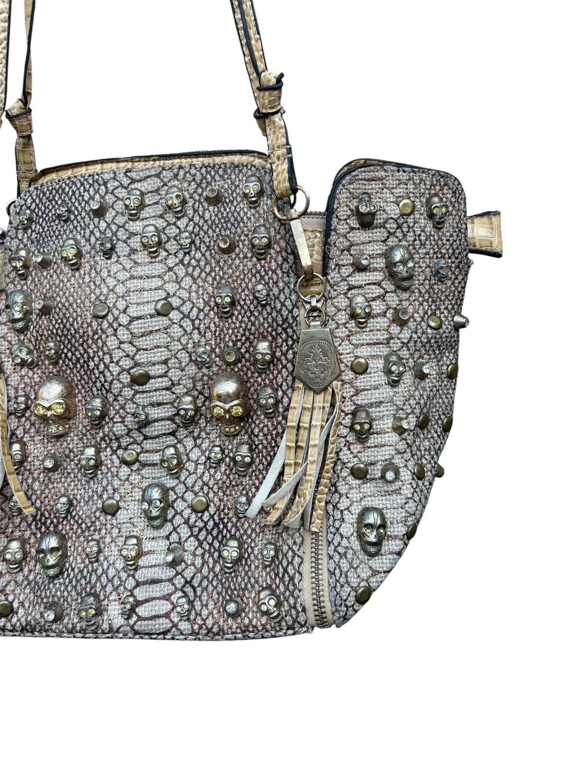 GOA Y2K Vkei Grunge Gothic Gyaru Snake Skull Bag Size ONE SIZE - 2 Thumbnail