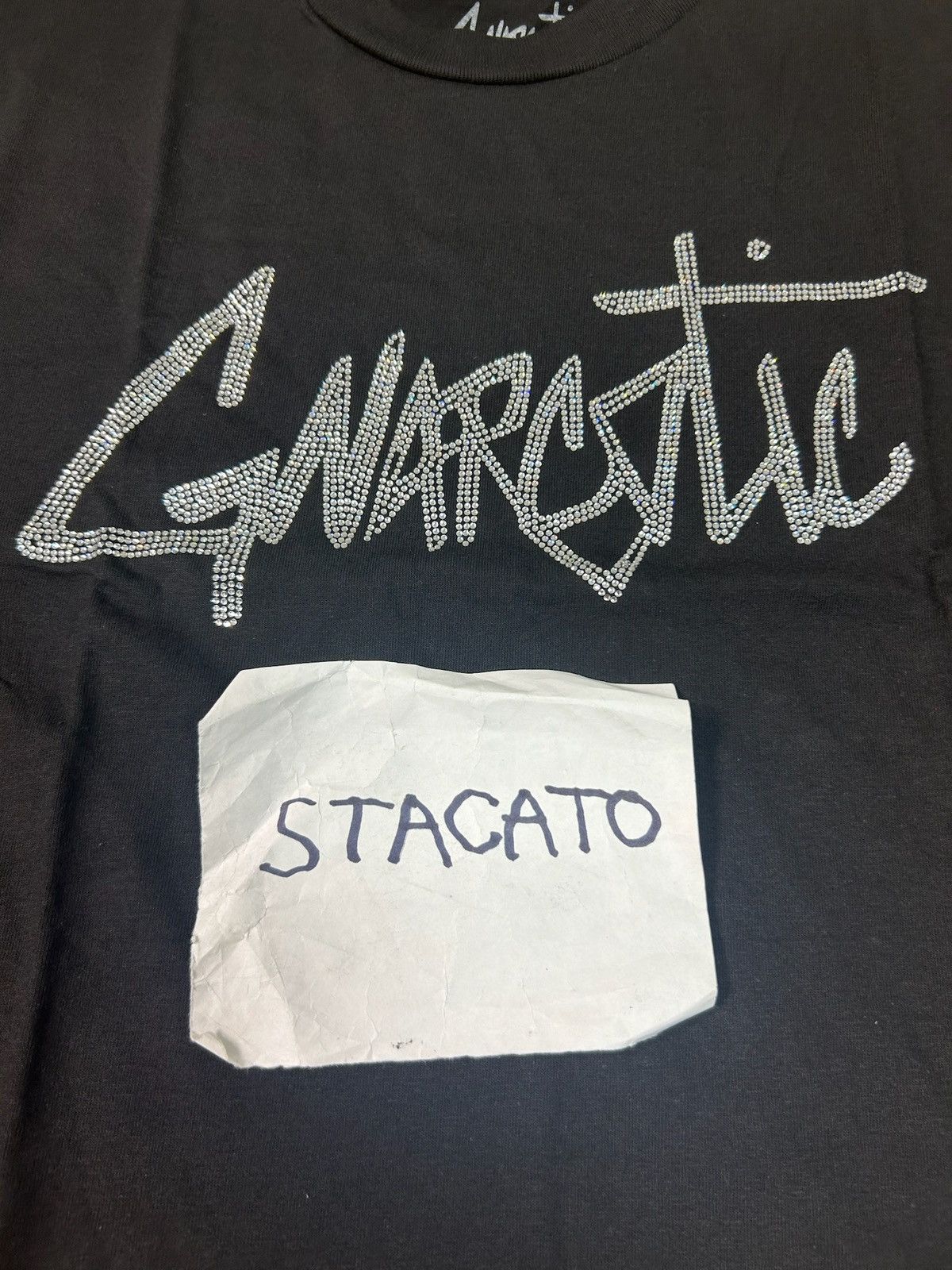 Gnarcotic × Rap Tees Gnarcotic Lil Gnar Rhinestone Logo Tee Black Size US M / EU 48-50 / 2 - 1 Thumbnail