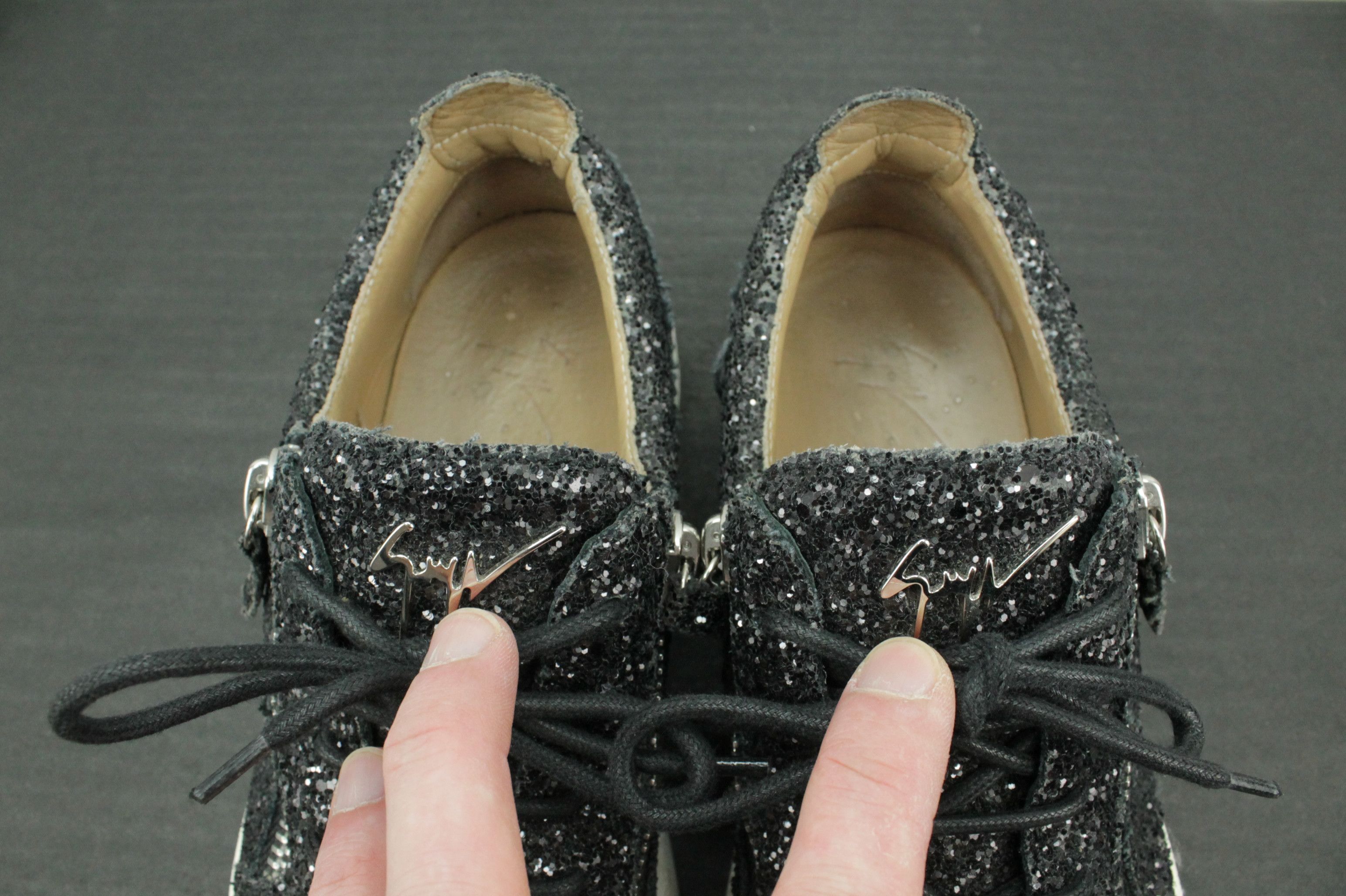 Giuseppe Zanotti Giuseppe Zanotti Frankie Glitter Black Low Top Sneakers Size US 9.5 / IT 39.5 - 6 Thumbnail