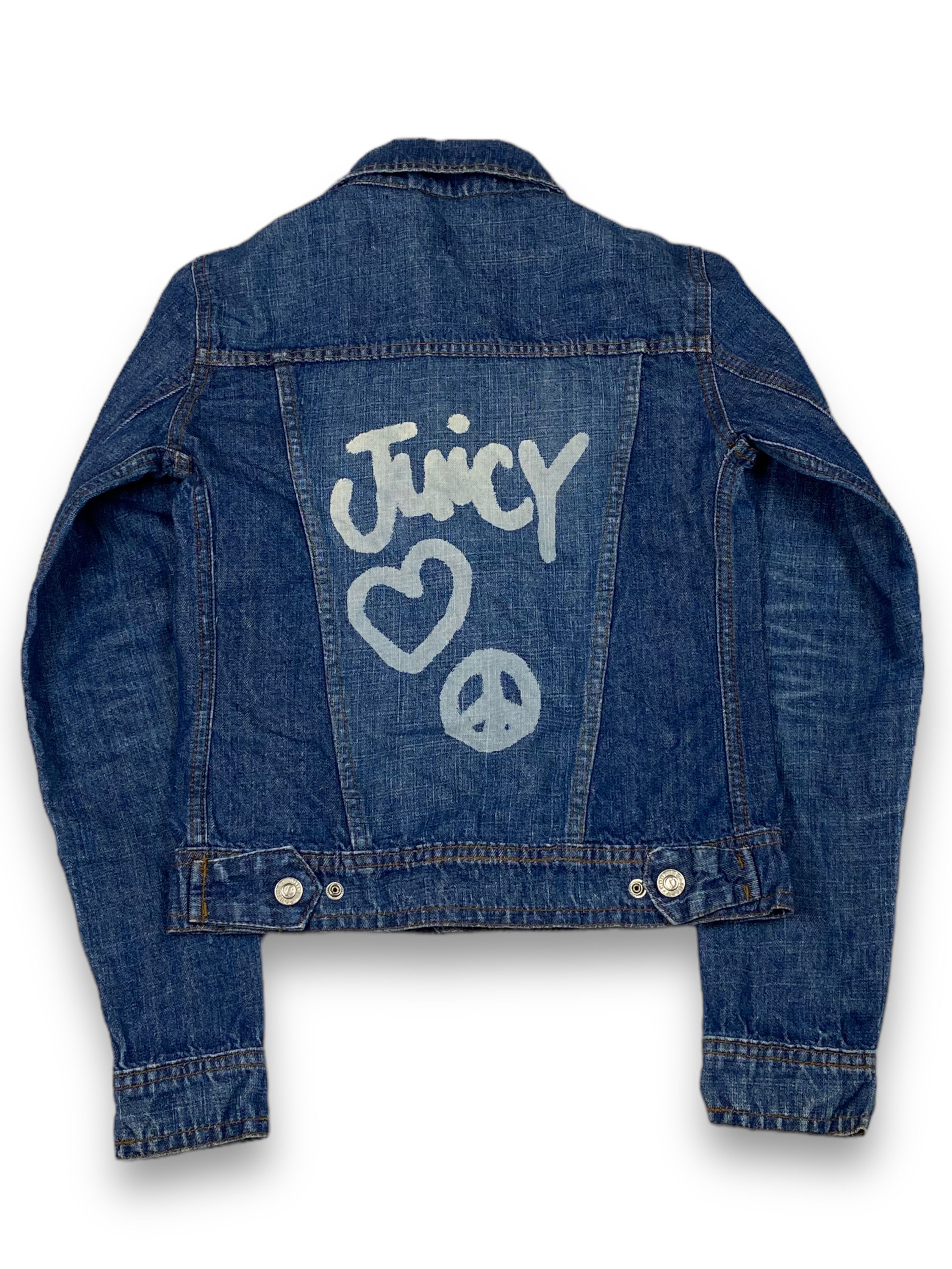 Jean Vintage WOMEN'S JUICY COUTURE Denim Jacket Big Logo M787 Size S / US 4 / IT 40 - 8 Thumbnail