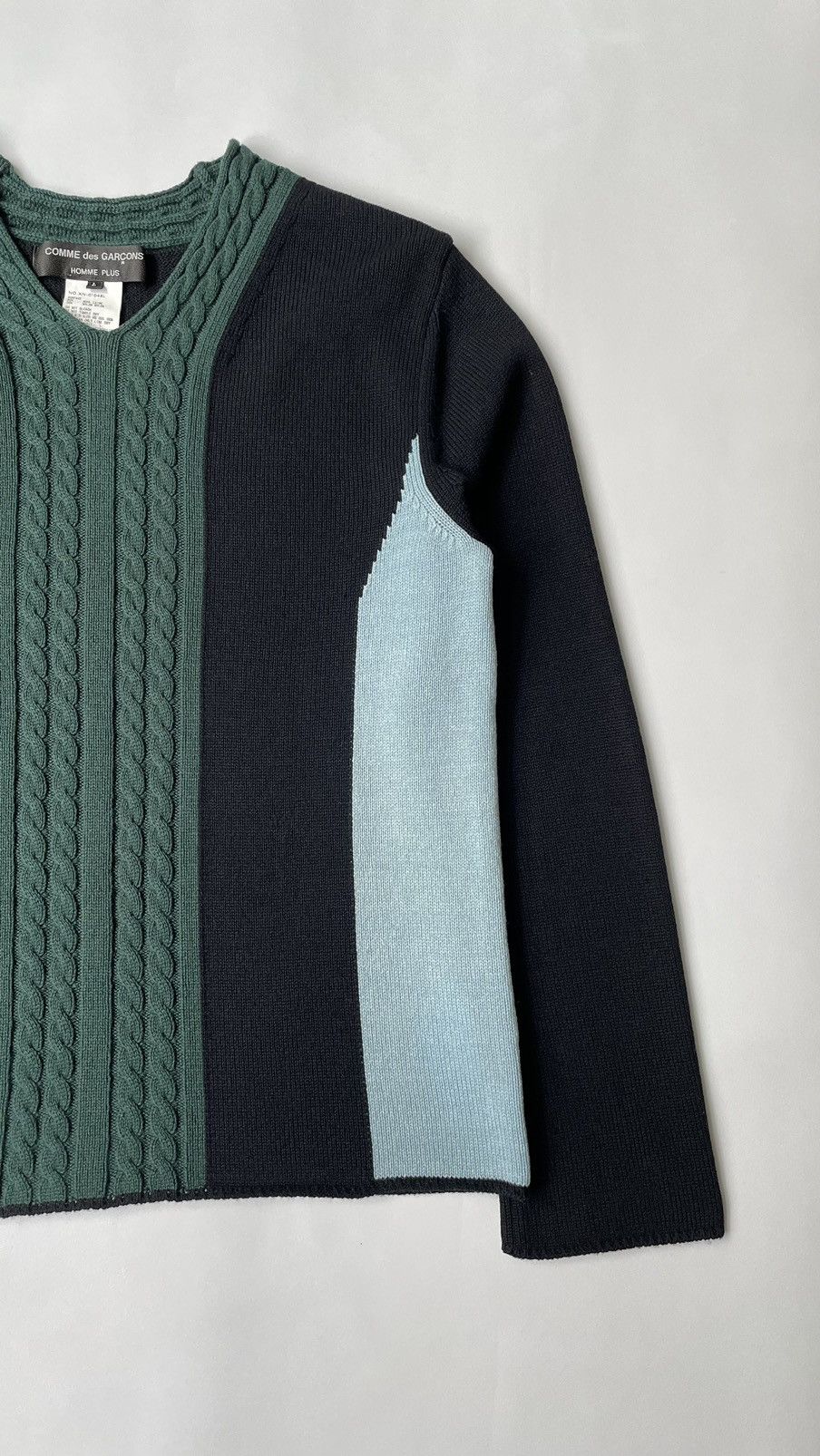 Comme des Garcons A/W 2000 Cable Knit Panelled Sweater Size US M / EU 48-50 / 2 - 9 Thumbnail