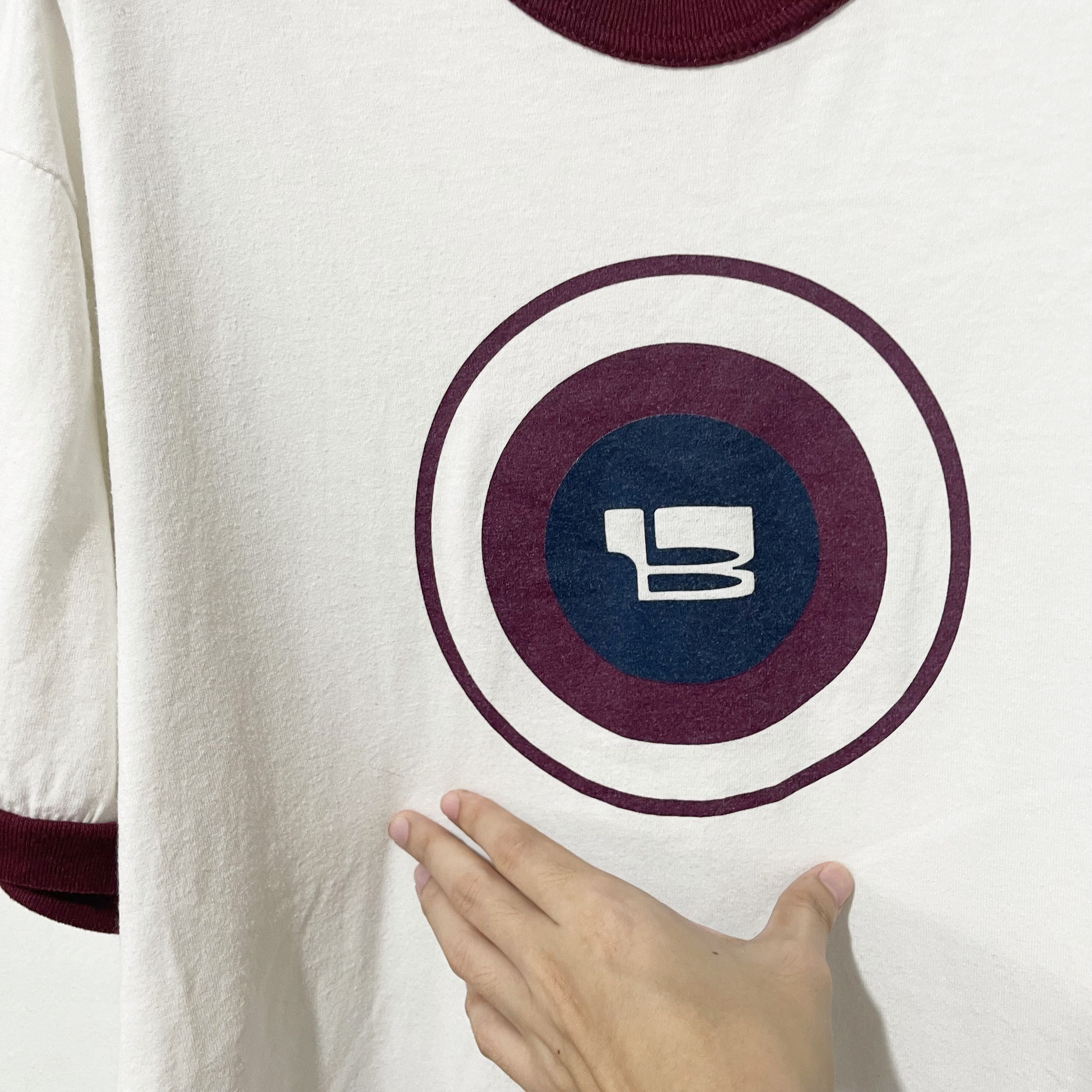 Vintage Vintage 90s B Logo Ringer Tee Size US L / EU 52-54 / 3 - 2 Thumbnail
