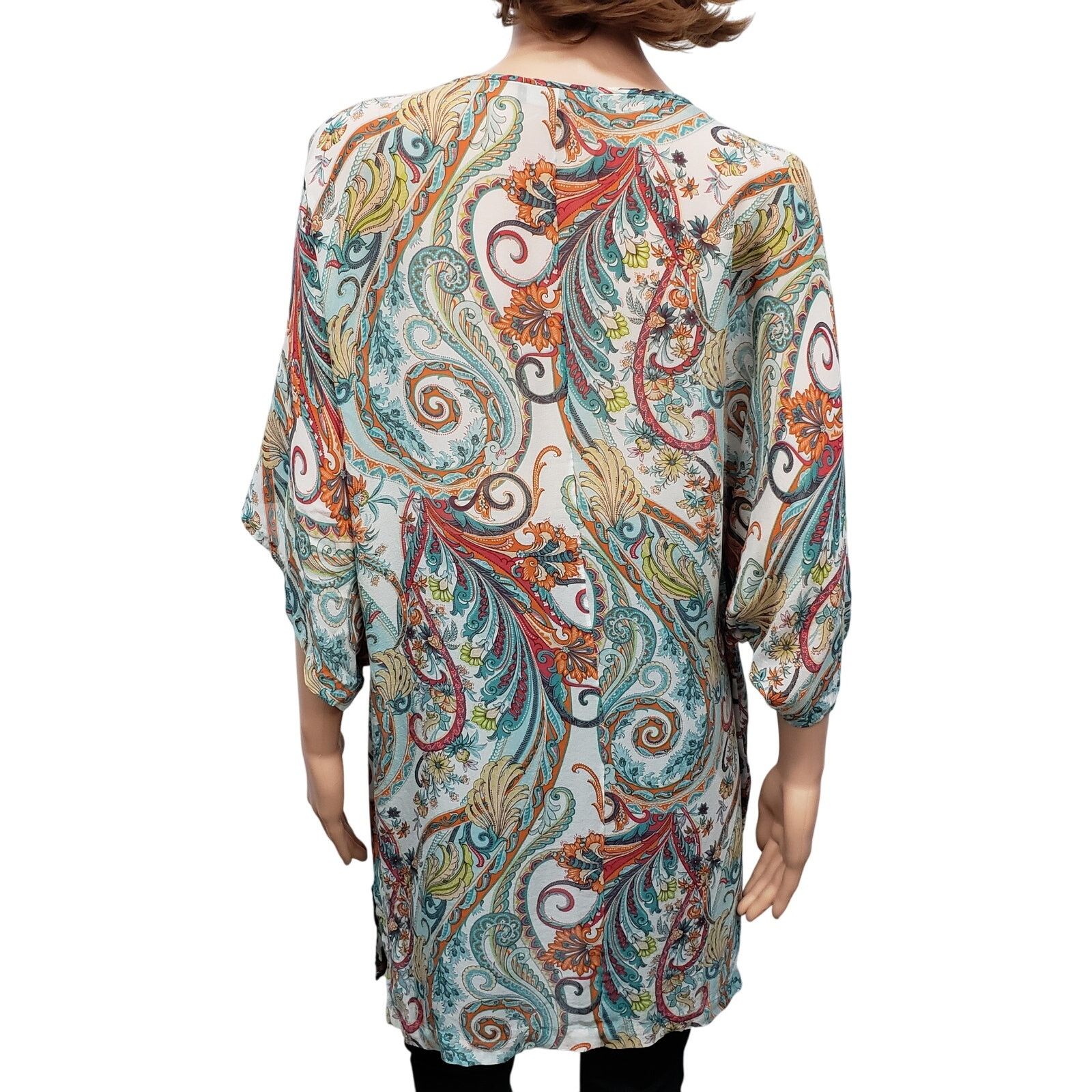 Lafayette 148 Lafayette 148 Silk Paisley Top Blouse Tunic Oversized V-Neck Size S / US 4 / IT 40 - 9 Thumbnail