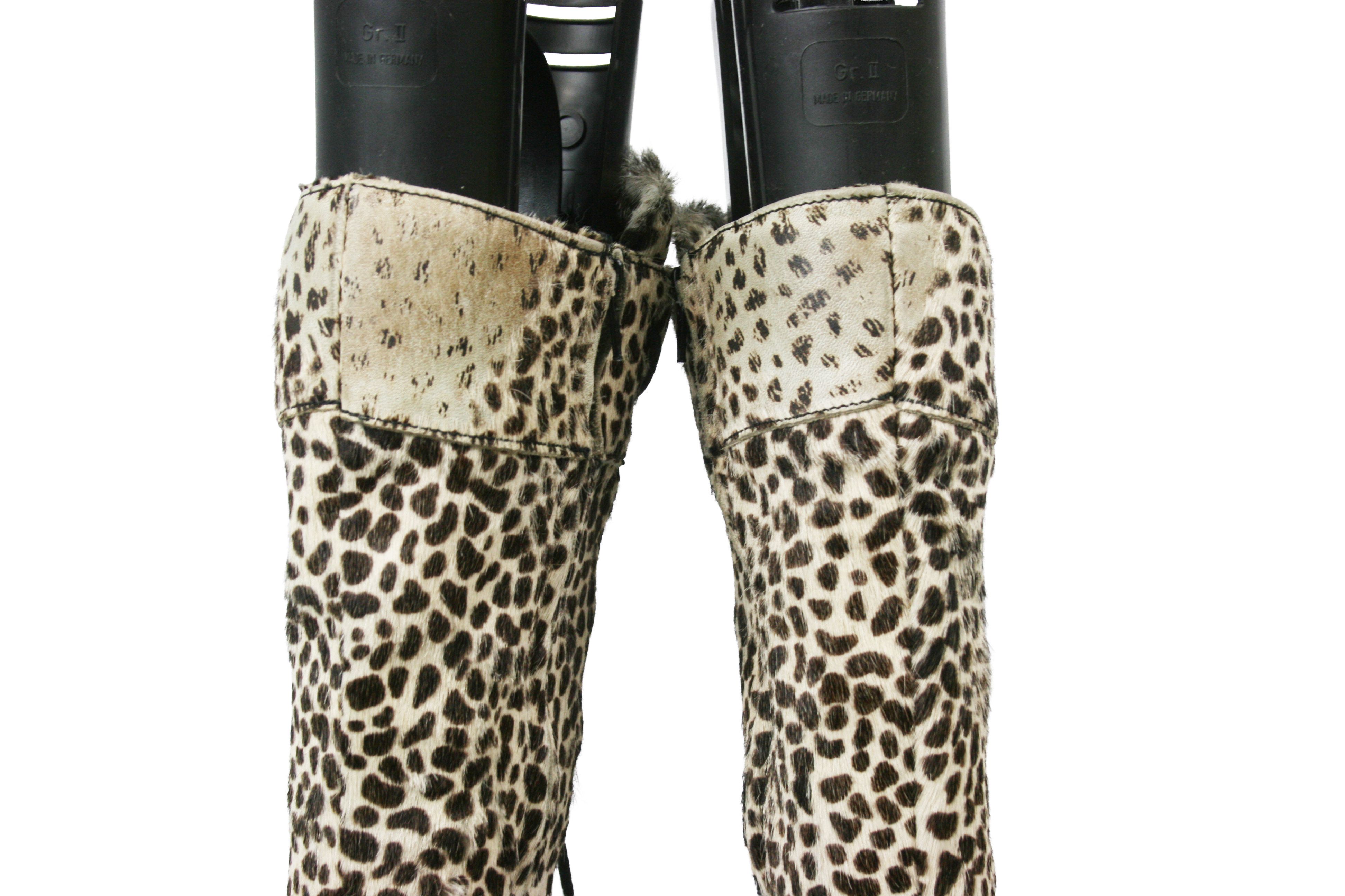 Japanese Brand Bumper Leopard Y2K Knee High Fur Hair Boots Size US 5 / IT 35 - 12 Thumbnail
