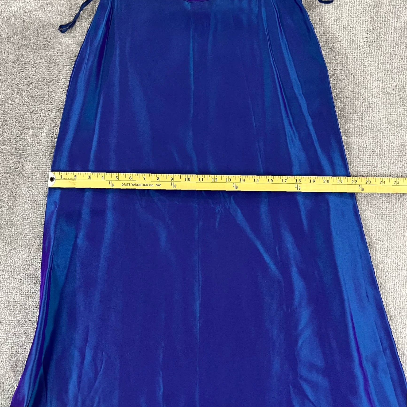 Ralph Lauren RALPH LAUREN Dress Womens Size 10 Midi Dress Purple 47" Calf Length Iridescent Zipper Acetate Sleeveless Vintage No (if allowed) Size L / US 10 / IT 46 - 5 Thumbnail