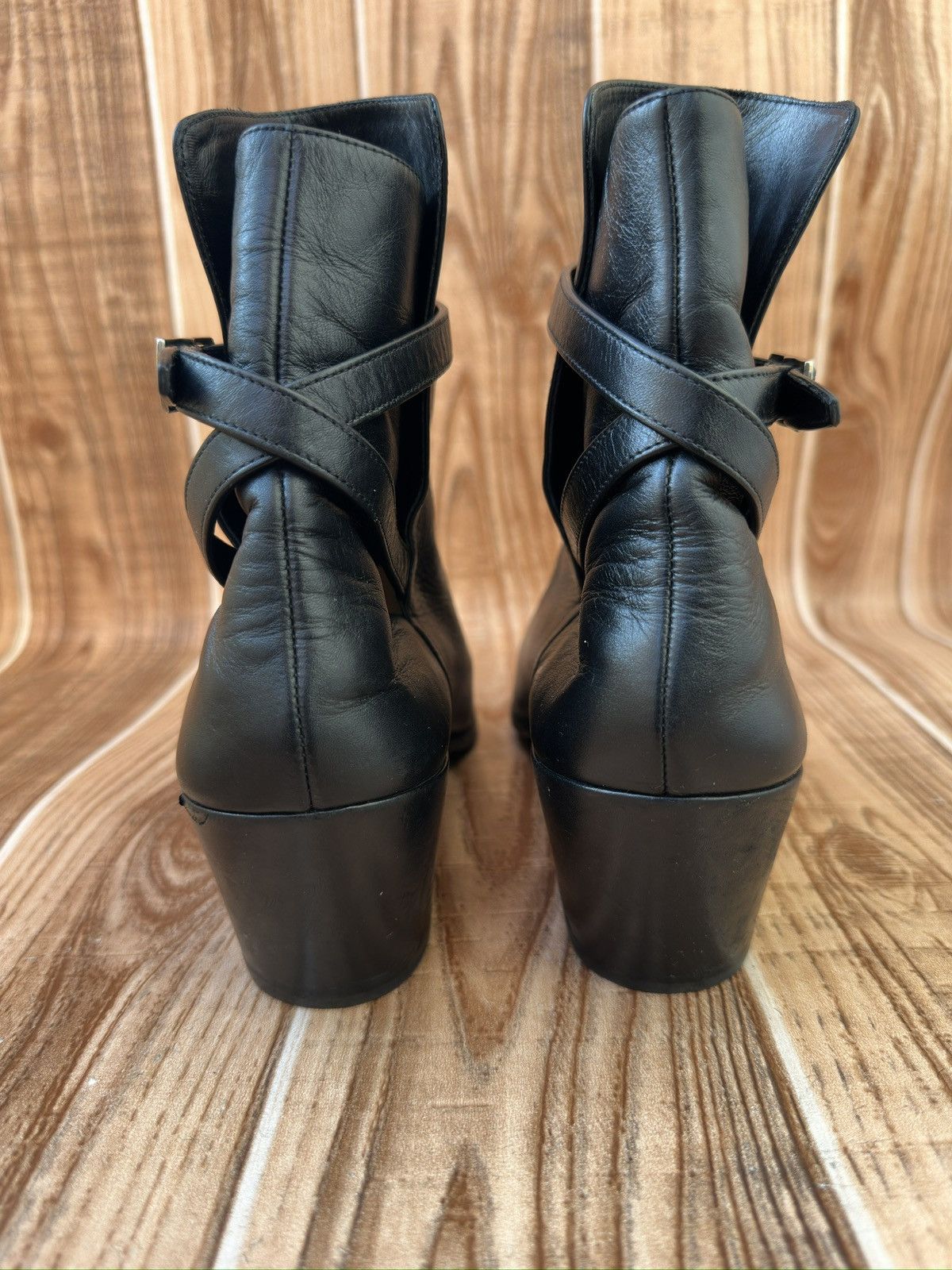 Saint Laurent Paris × Yves Saint Laurent Saint Laurent Leather Cowboy Boots Size US 7.5 / IT 37.5 - 10 Thumbnail
