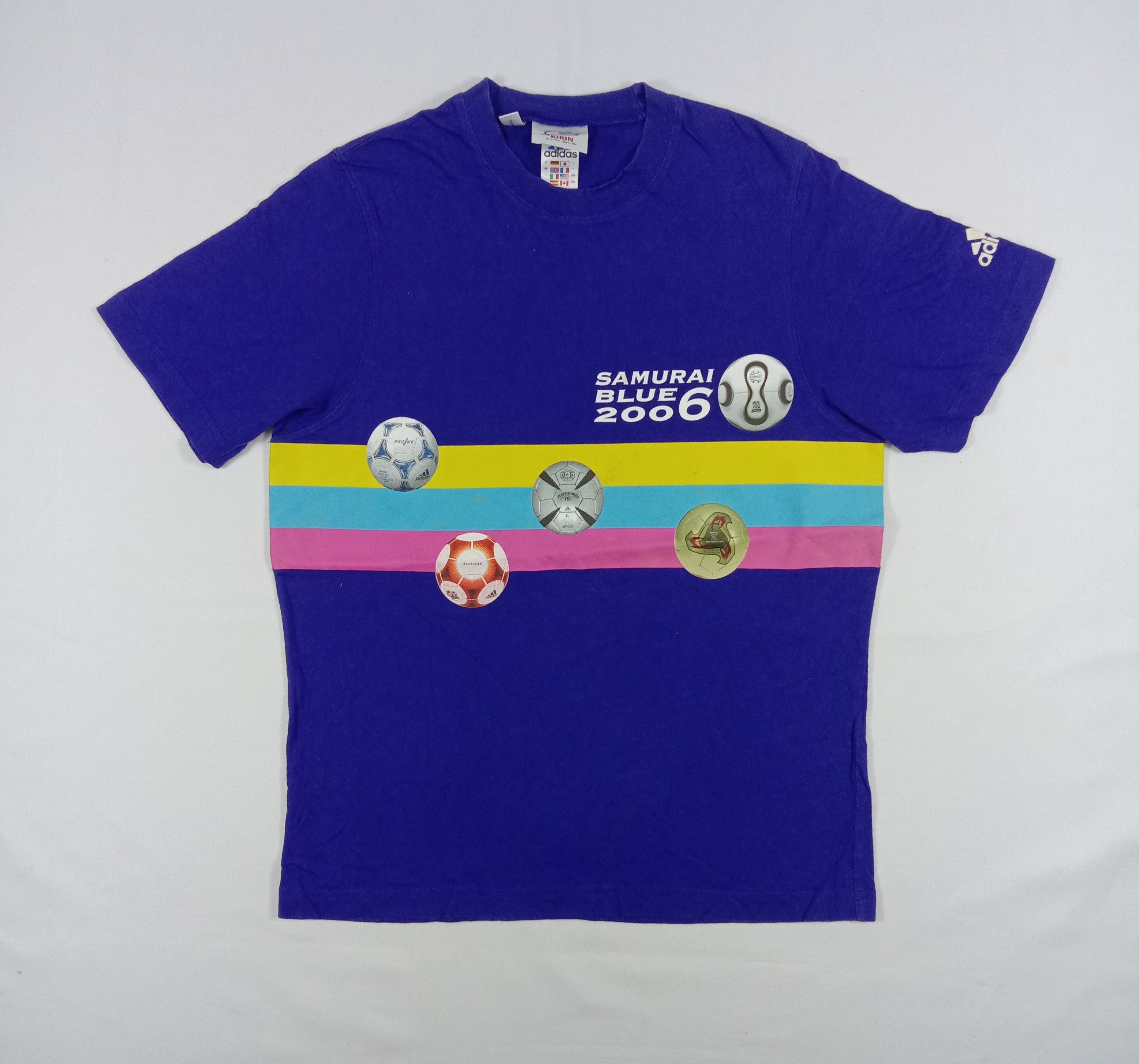 Adidas Vintage Adidas Kirin Samurai Blue 06 Fifa World Cup T Shirt Size US M / EU 48-50 / 2 - 1 Thumbnail