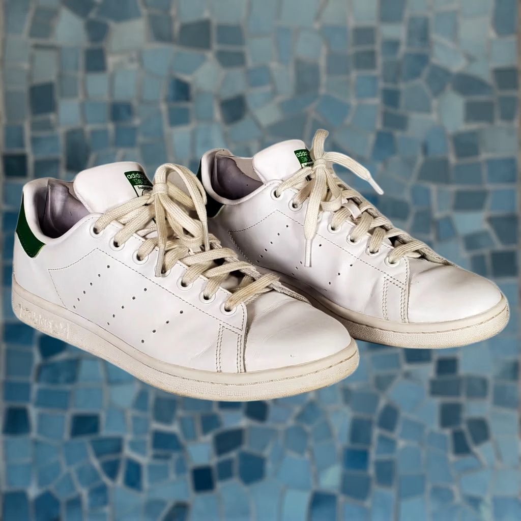Adidas Adidas Stan Smith Sneakers White Green Tennis B24105 Women’s US 8.5 Leather Low Top Shoes, Tennis Theme, Original Size US 7 / IT 37 - 1 Thumbnail