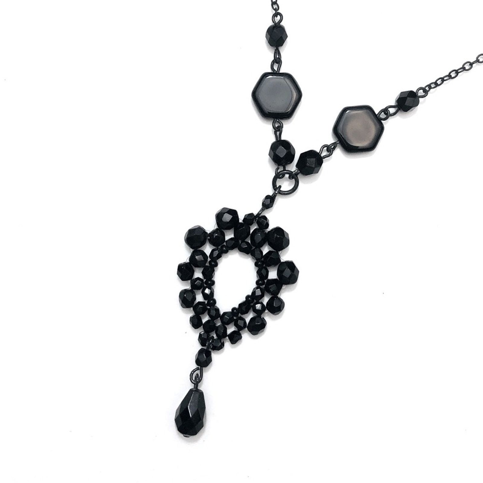 Other Black Glass Multifaceted Beads Geometric Pendant Necklace Size ONE SIZE - 1 Thumbnail