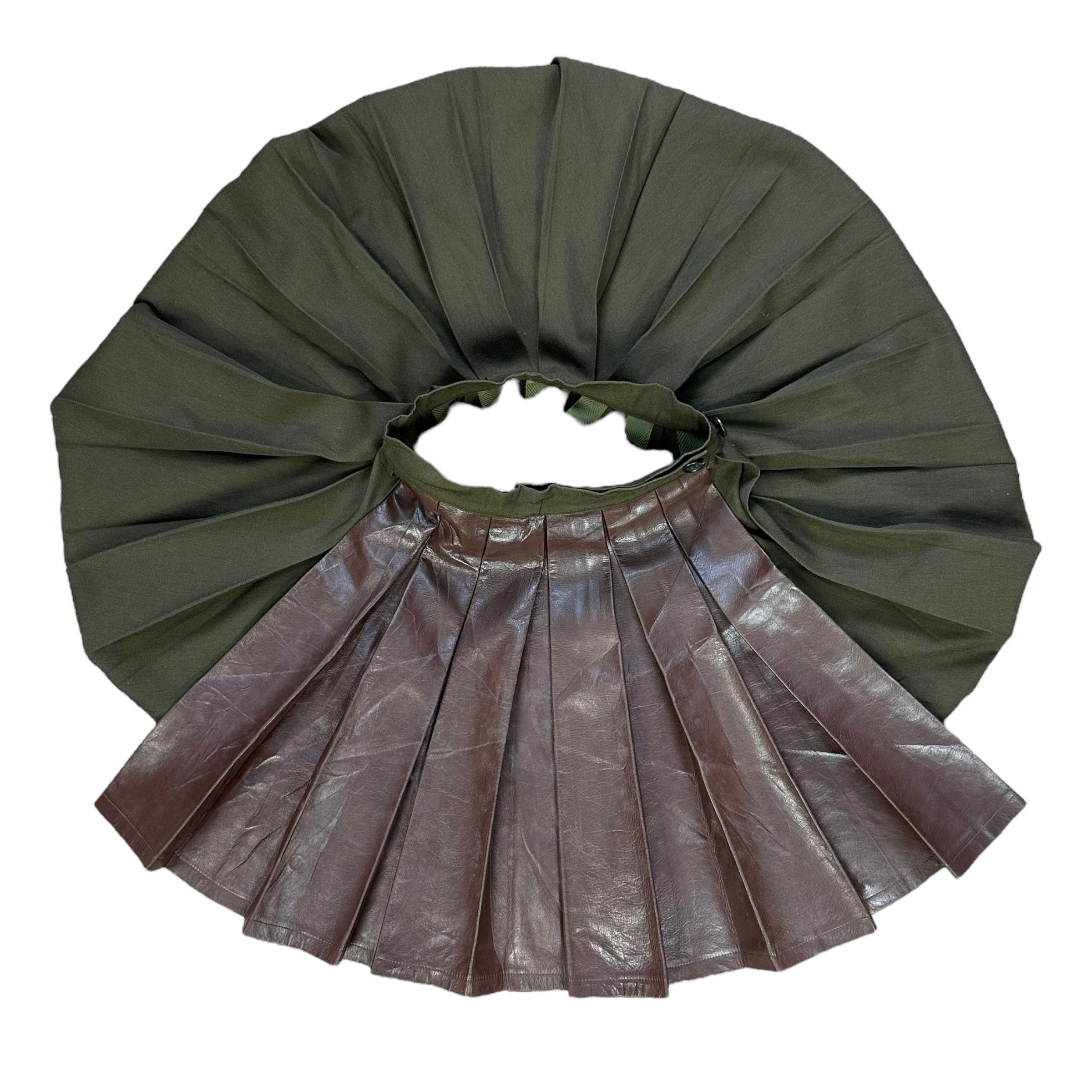 Yohji Yamamoto RARE!! YOHJI YAMAMOTO HYBRID LEATHER SKIRT #8234-213 Size 25" / US 0 / IT 36 - 11 Thumbnail