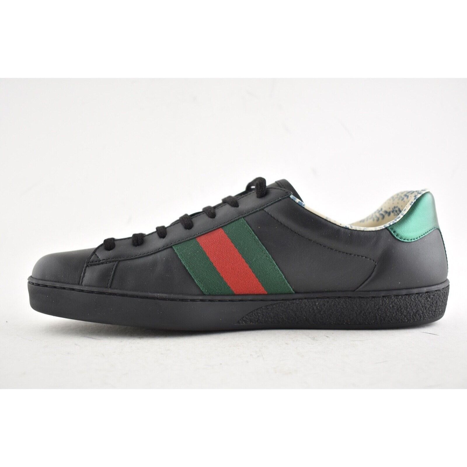 Gucci Gucci Mens Black New Ace Guccy Leather Gold Flat Low Top Size US 7.5 / EU 40-41 - 8 Thumbnail
