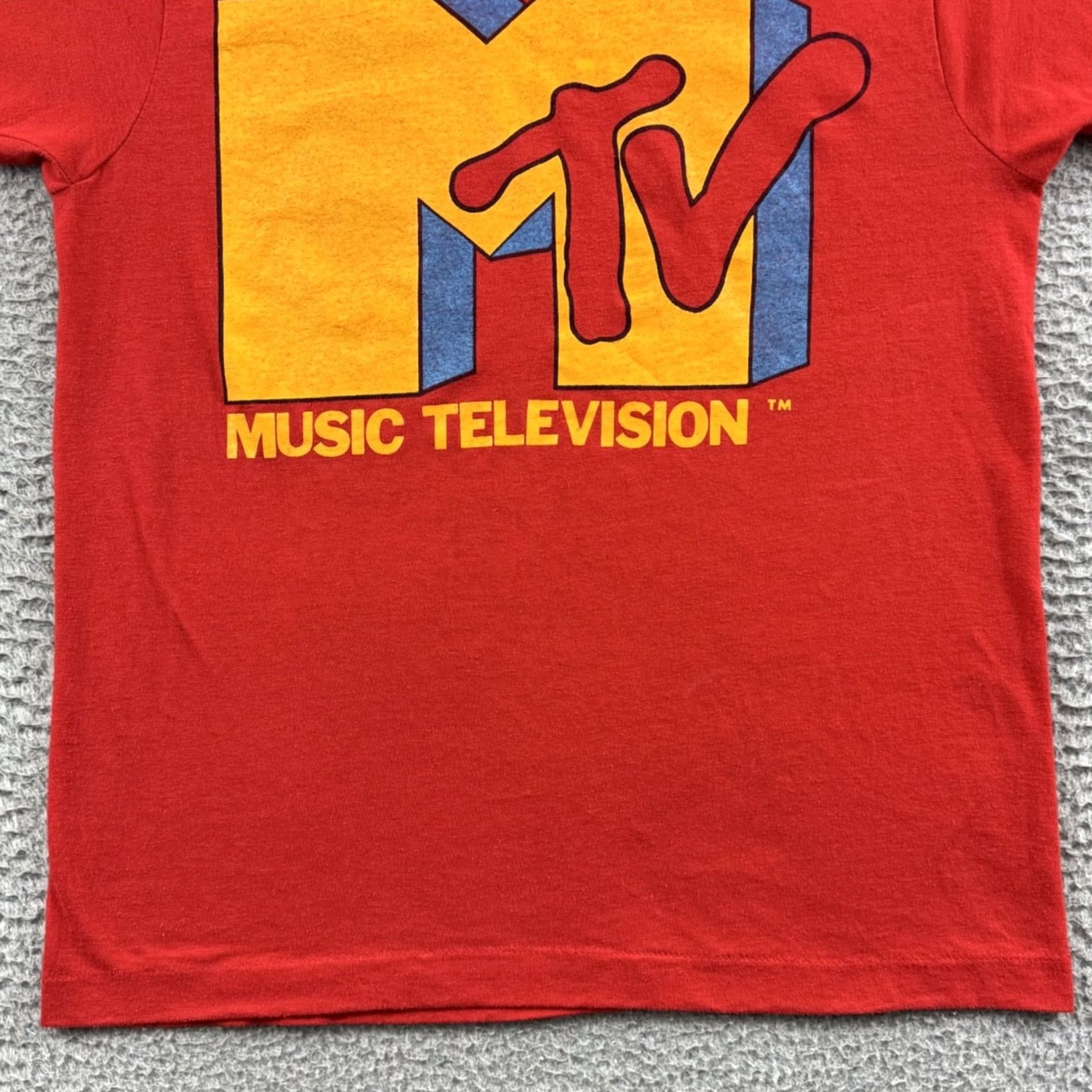 Vintage VINTAGE MTV Shirt Mens Screen Stars Medium Red Music Short Sleeve Graphic Print Band TV USA Size US M / EU 48-50 / 2 - 2 Thumbnail
