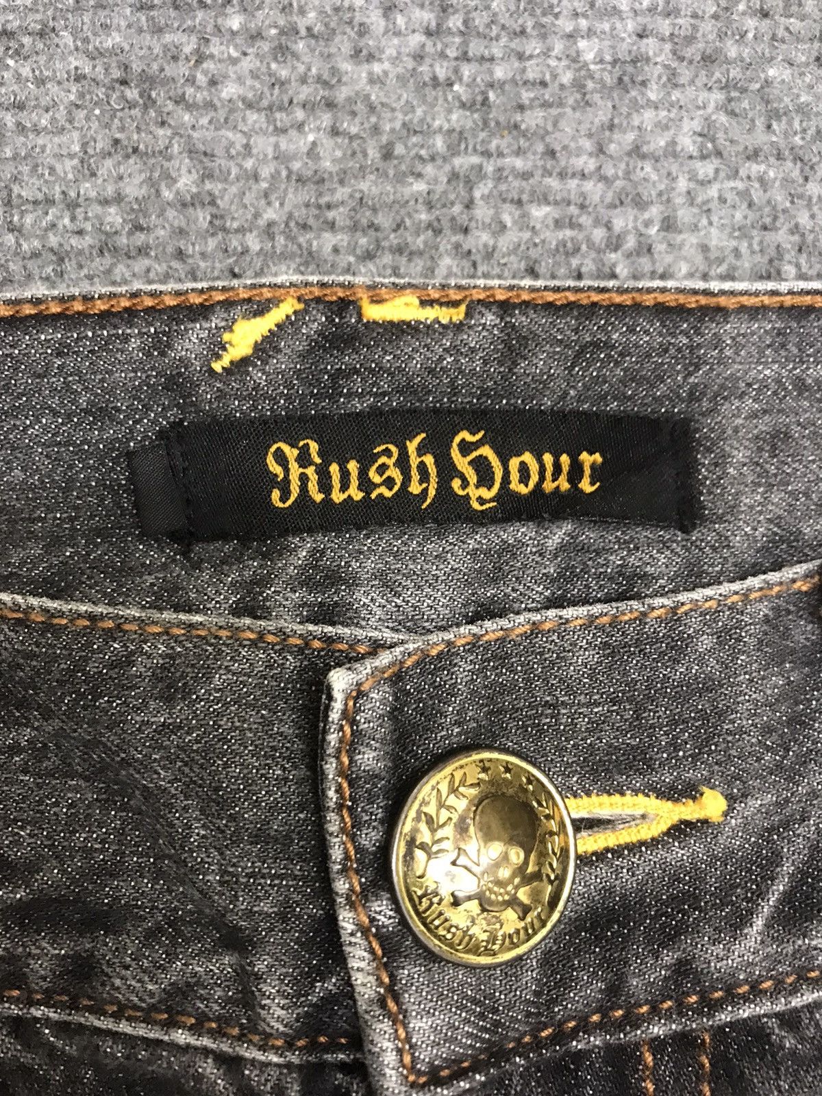 Japanese Brand 💥FLARE💥Archival RushHour Japan Black Stone Wash Denim F168 Size US 32 / EU 48 - 7 Thumbnail