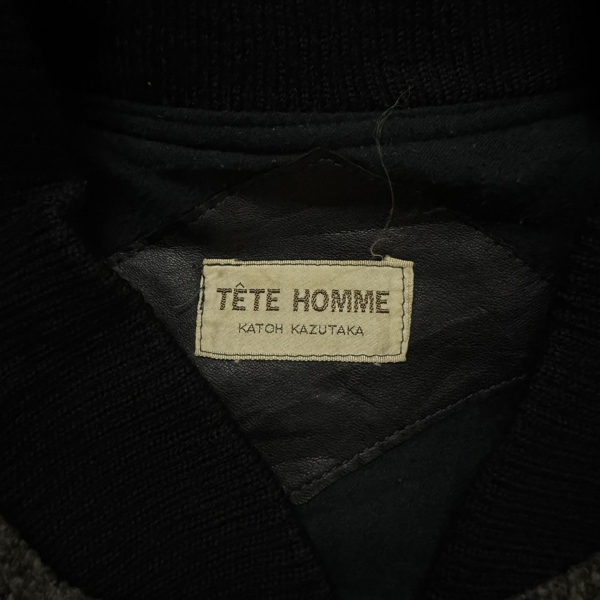 Tete Homme Vtg 90s TETE HOMME Katoh Kazutaka Wool Bomber Jacket Size US XL / EU 56 / 4 - 13 Thumbnail