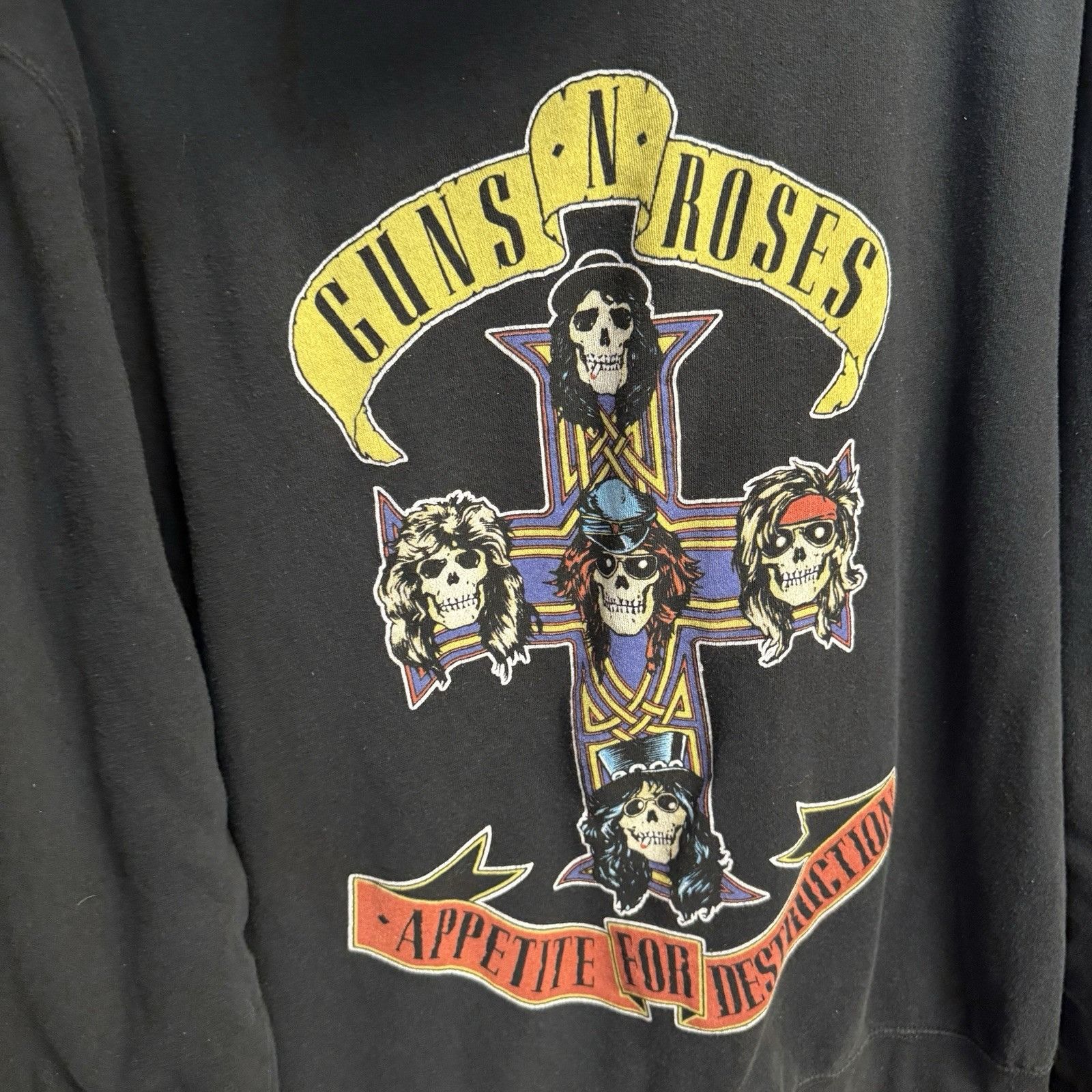 Band Tees Guns n Roses Hoodie Sweatshirt Mens XL Black Rock N Roll Size US XL / EU 56 / 4 - 6 Thumbnail