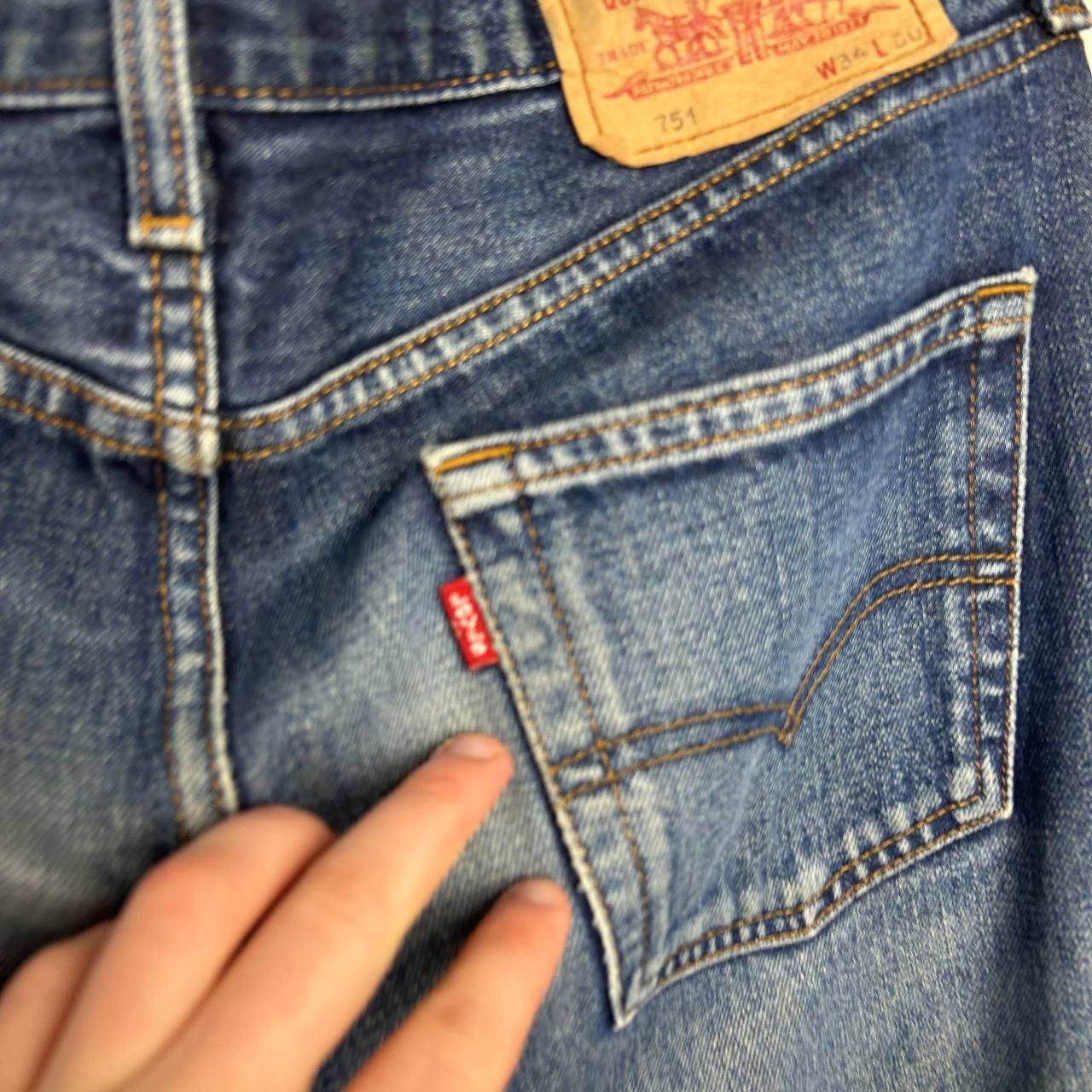 Levi's Vintage Clothing vintage levis 751 Baggy Blue denim streetwear jeans Size US 34 / EU 50 - 4 Thumbnail
