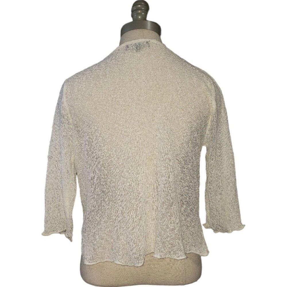 Designer CT1667 Papa Vancouver Mesh Cardigan Ivory L Size L / US 10 / IT 46 - 3 Thumbnail