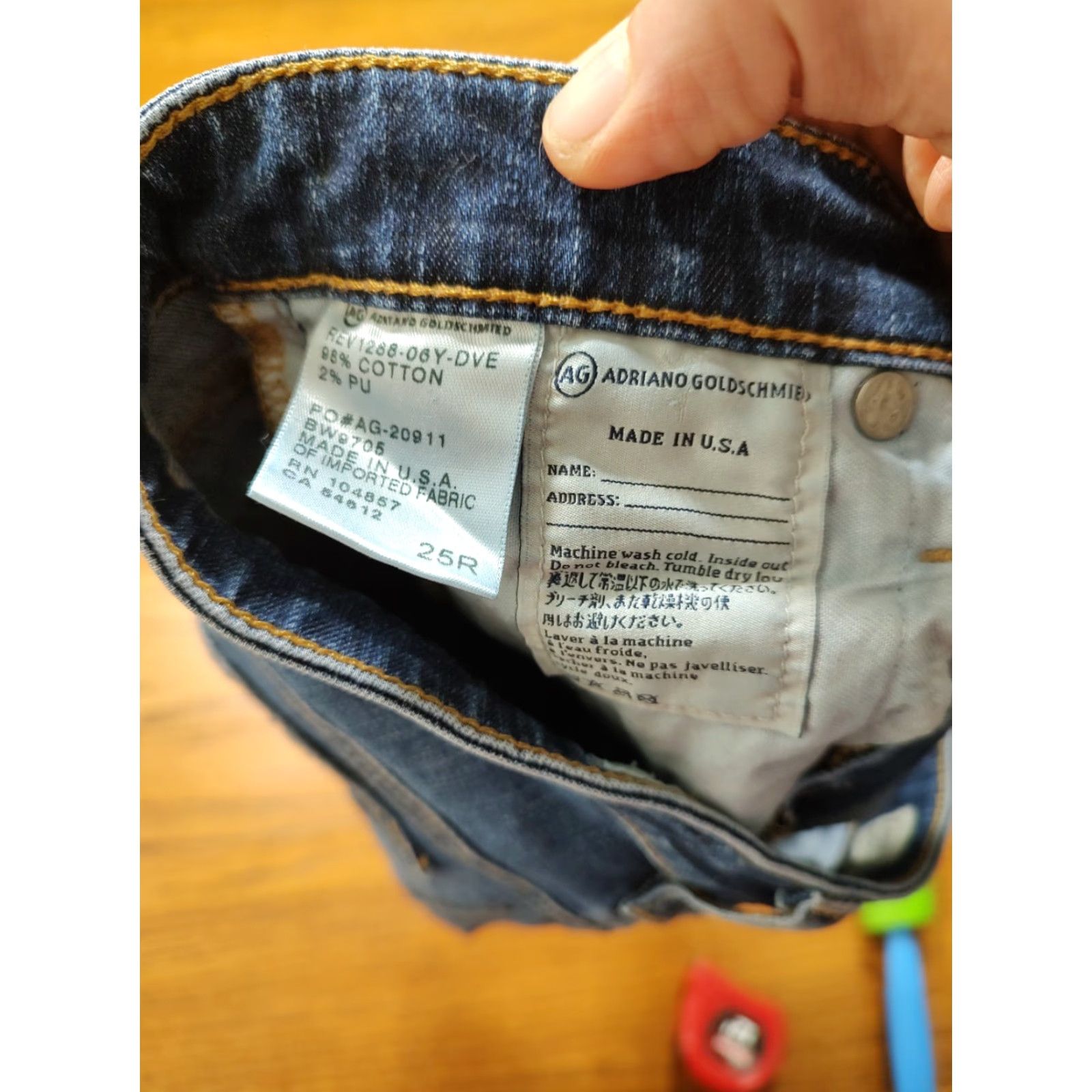 Denime AG Adriano Goldschmied Womens 25 Denim Cut Off Shorts Raw Hem Denim Streetwear 5-Pocket Regular Rise 7 in Blue Size 42" / US 20 - 4 Thumbnail