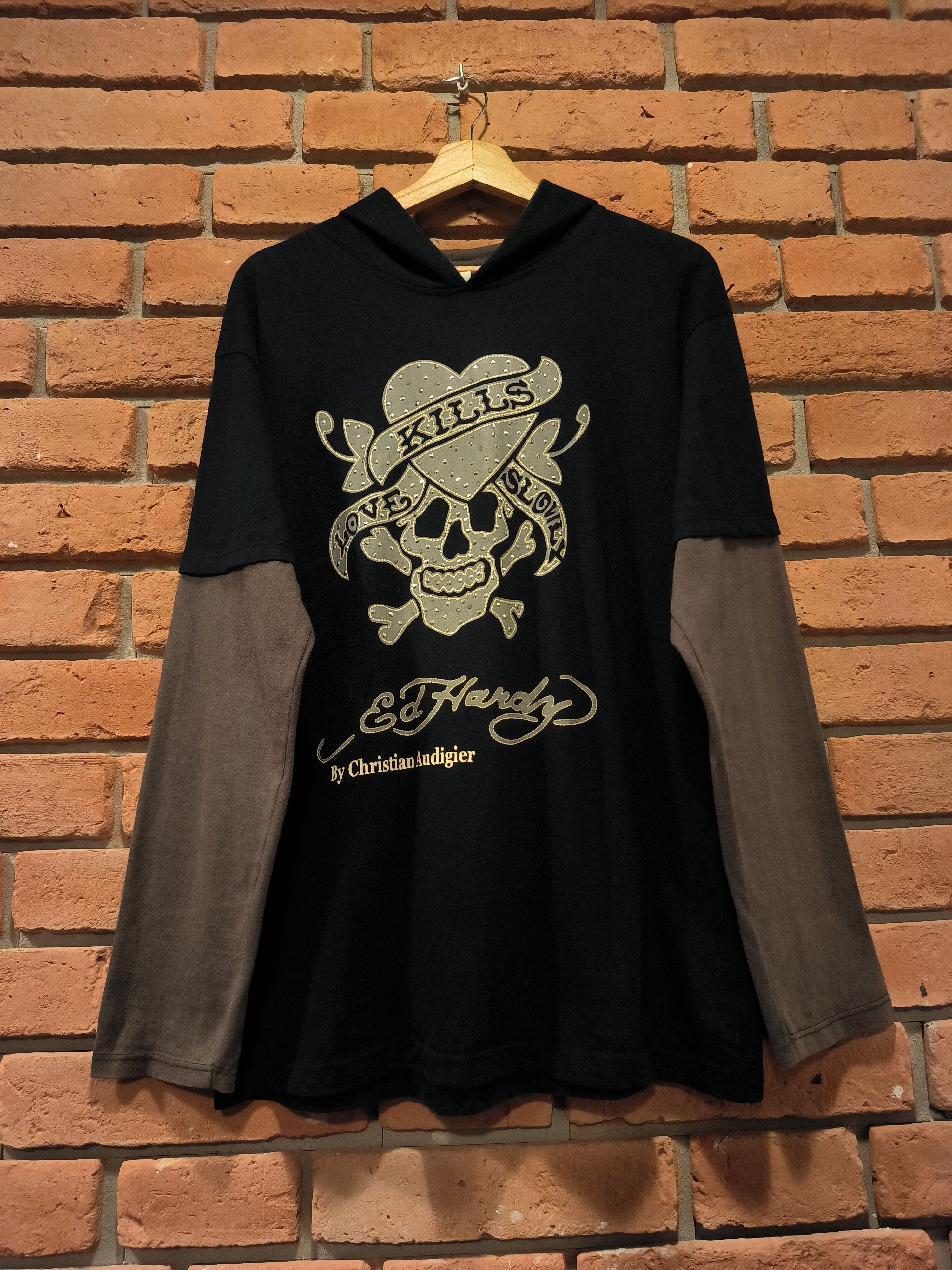 Ed Hardy × Vintage Vintage Ed Hardy Long Sleeve Hoodie Big Logo Size US M / EU 48-50 / 2 - 1 Thumbnail