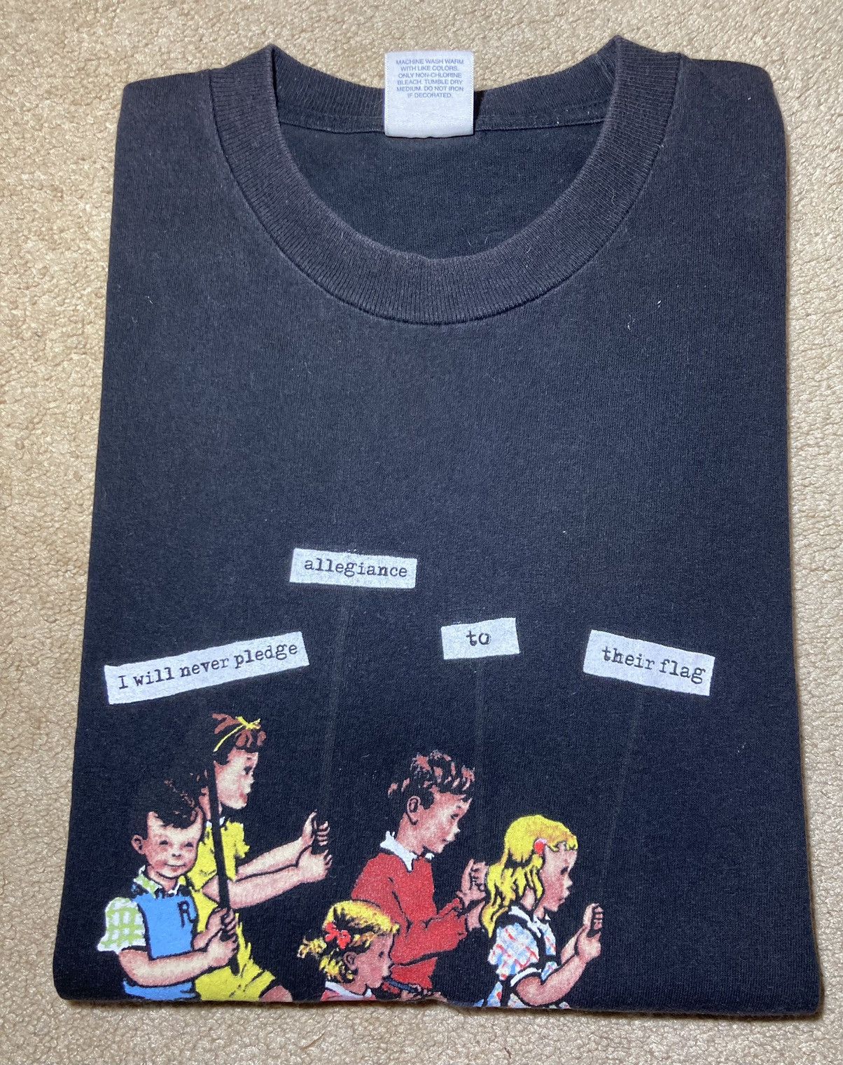 image of Ss08 Supreme Never Pledge Allegiance To Flag Anti Usa 2008 in Black, Men's (Size Medium)