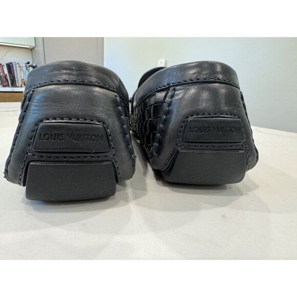 Louis Vuitton Louis Vuitton Monte Carlo Loafers in Woven Black Leather Siz Size US 10 / EU 43 - 7 Thumbnail