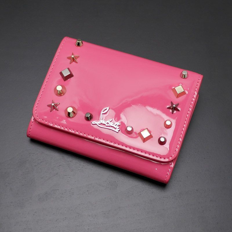 image of Christian Louboutin Studded Wallet in Pink, Men's