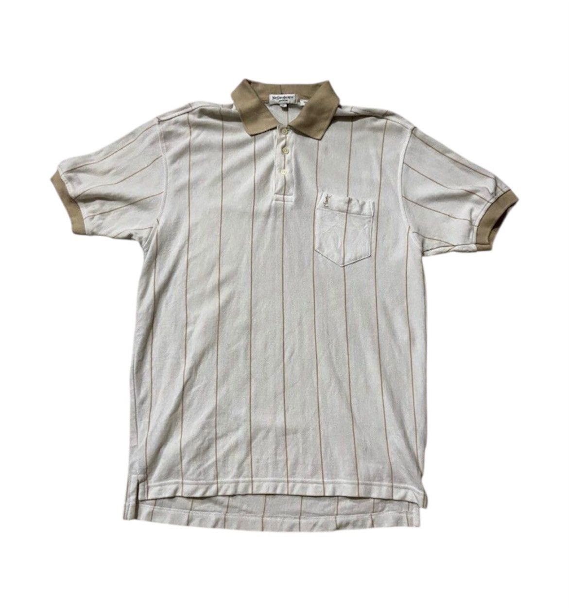 Yves Saint Laurent Vintage ‼️ Yves Saint Laurent Pour Homme Striped Polos Size US L / EU 52-54 / 3 - 1 Thumbnail