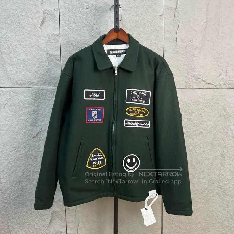 Neighborhood Neighborhood Green Embroidered Wool Jacket Size US XL / EU 56 / 4 - 1 Thumbnail