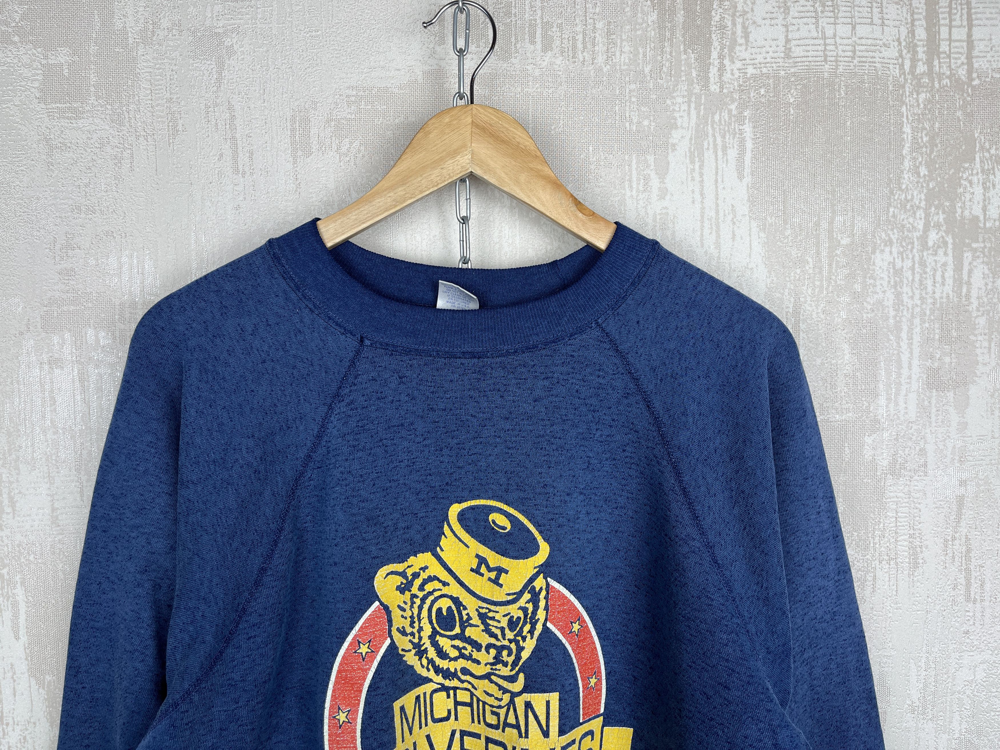 Vintage 80's Michigan Wolverines Vintage Womens Crew Sweatshirt USA Size XL / US 12-14 / IT 48-50 - 3 Thumbnail